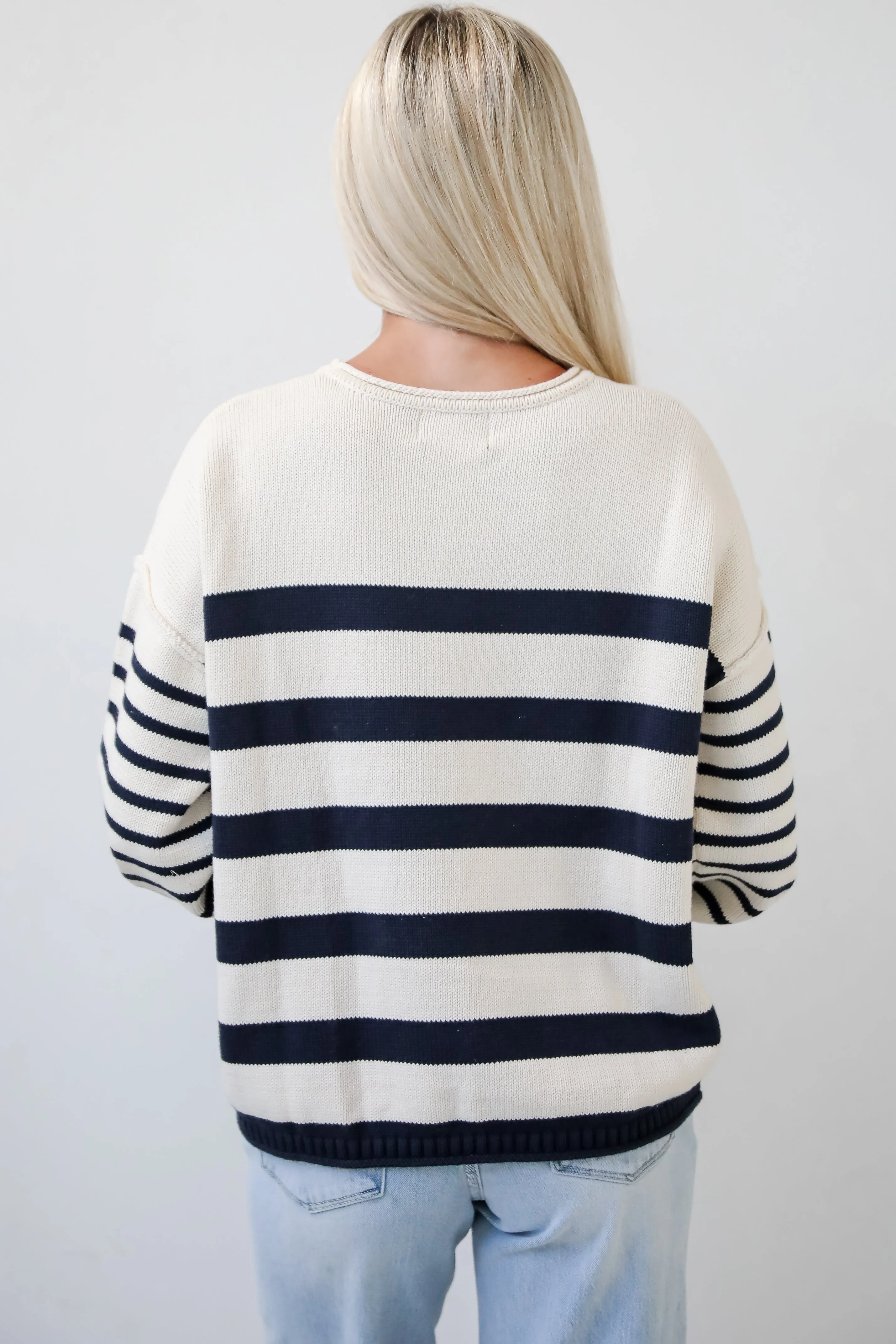 FINAL SALE - Comfy Darling Off White Striped Sweater