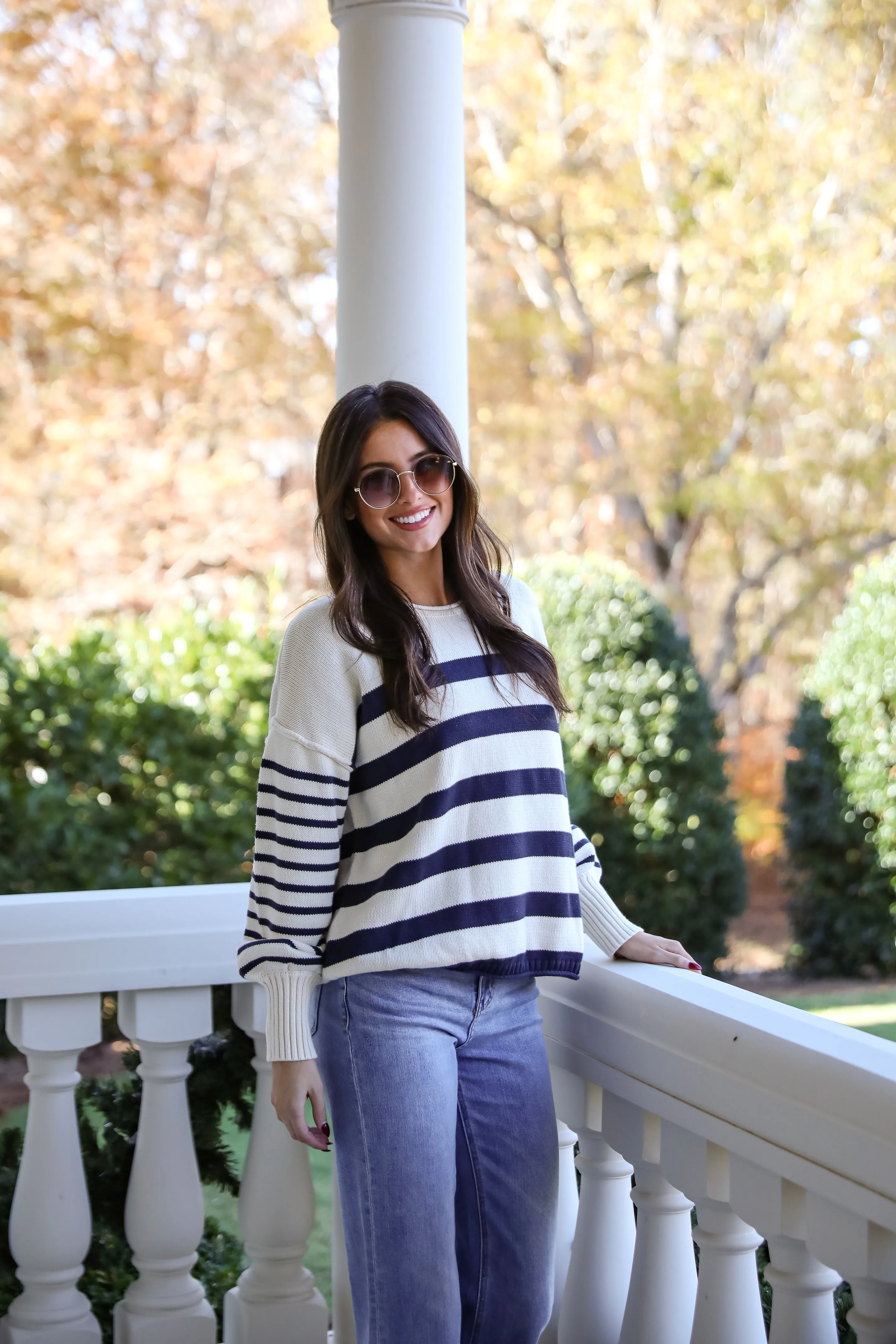 FINAL SALE - Comfy Darling Off White Striped Sweater