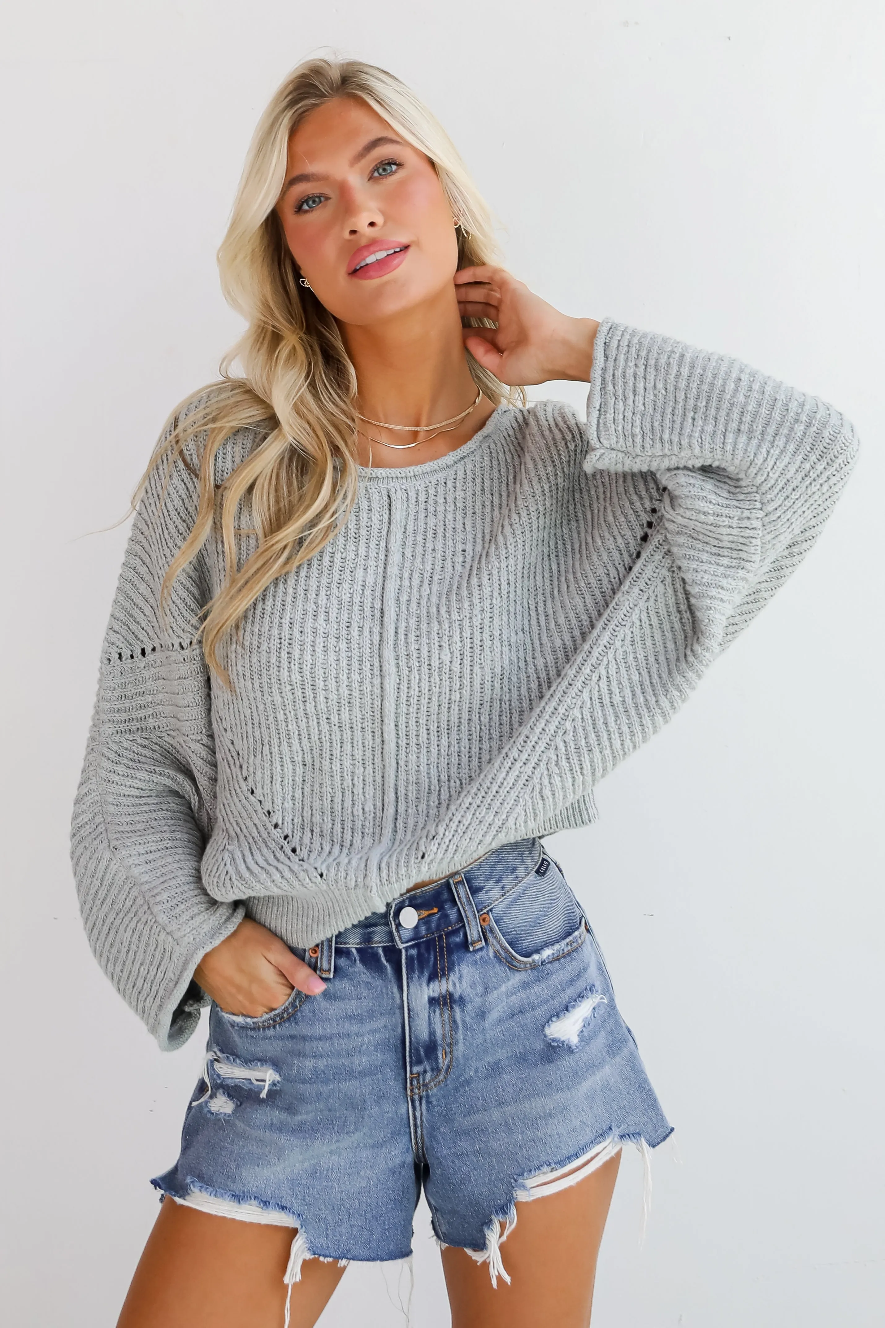 FINAL SALE - Coveted Essence Light Grey Sweater