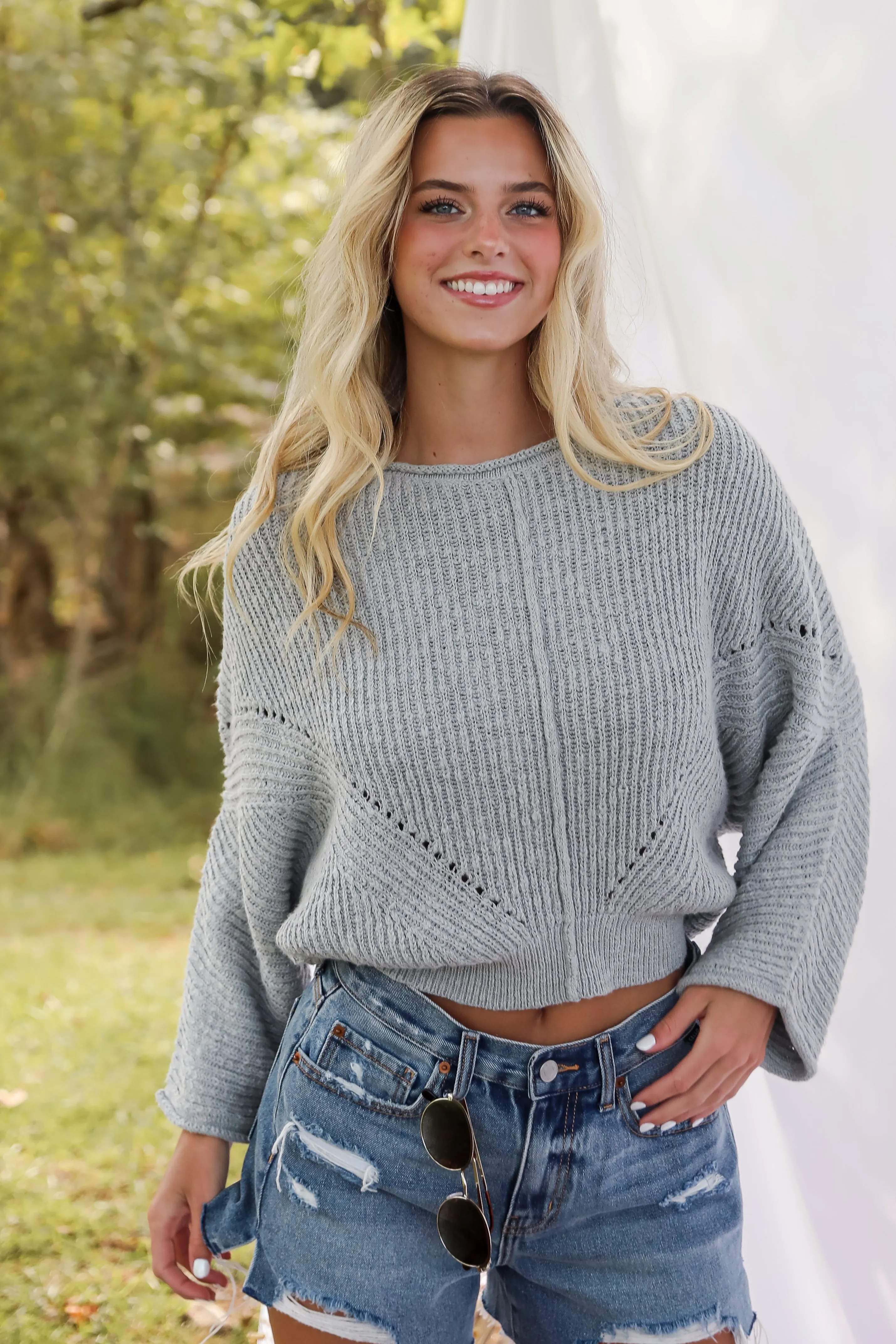 FINAL SALE - Coveted Essence Light Grey Sweater