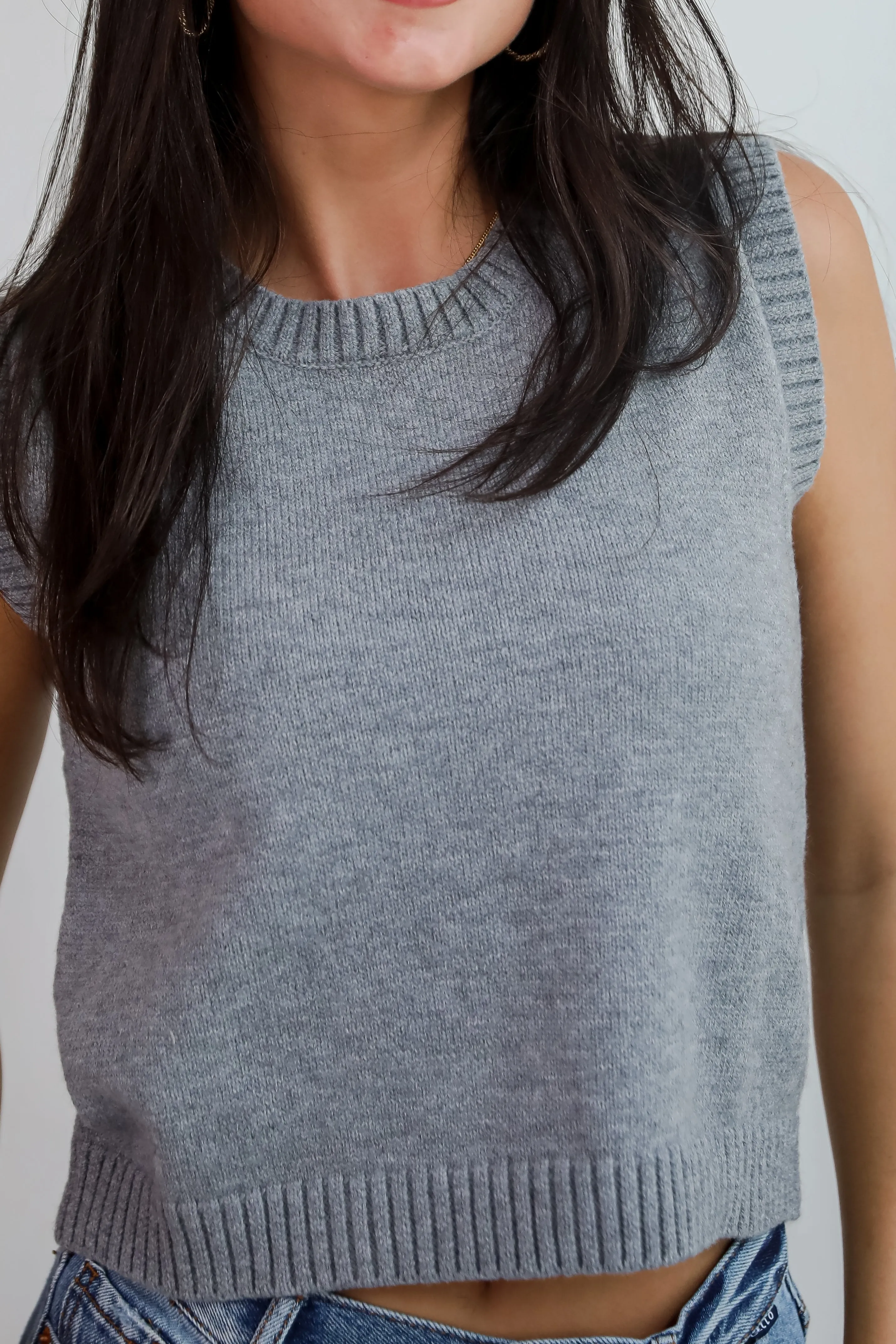 FINAL SALE - Coziest Option Grey Sweater Tank