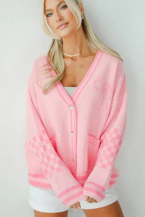 FINAL SALE - Lovable Favorite Pink Bow Sweater Cardigan