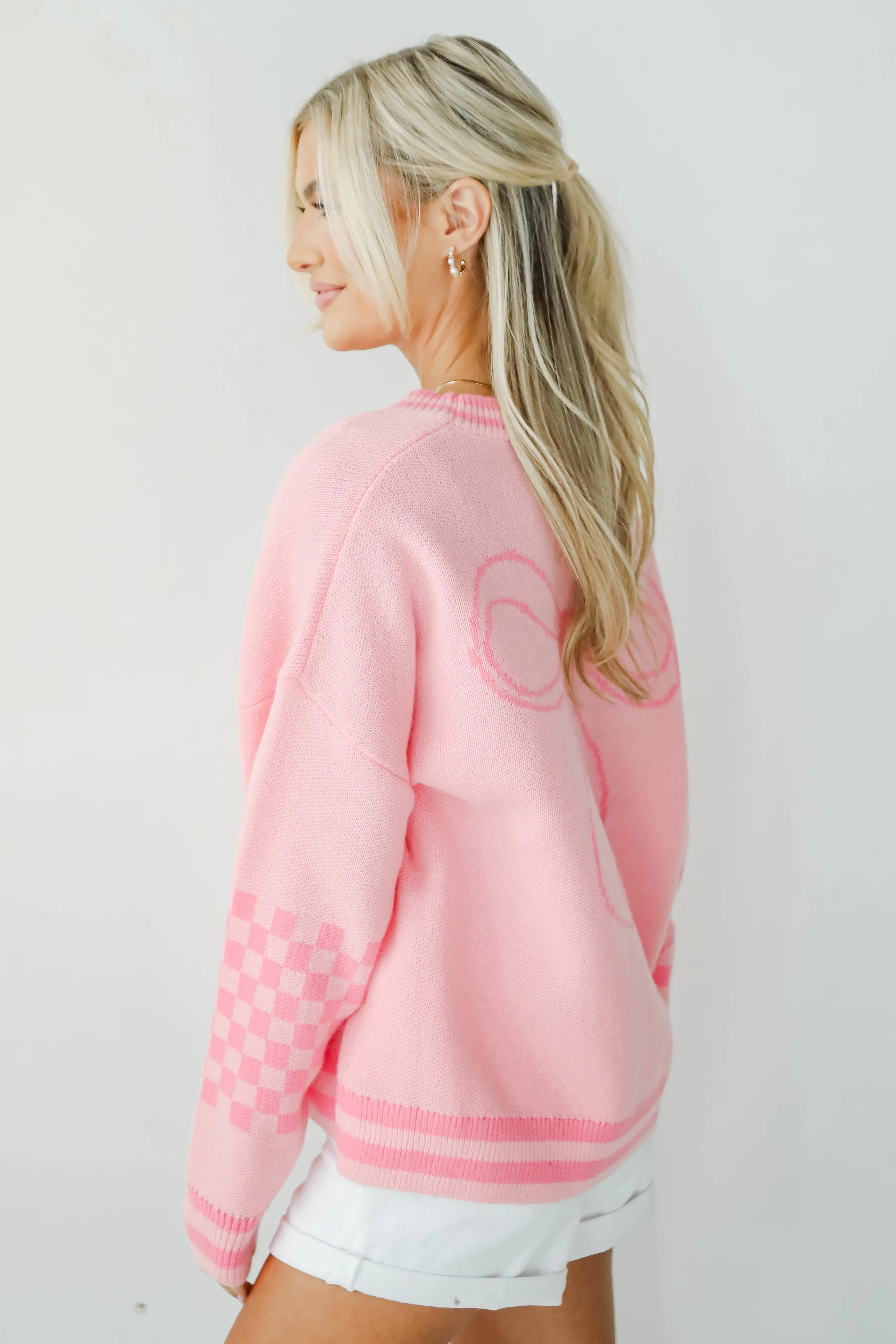 FINAL SALE - Lovable Favorite Pink Bow Sweater Cardigan