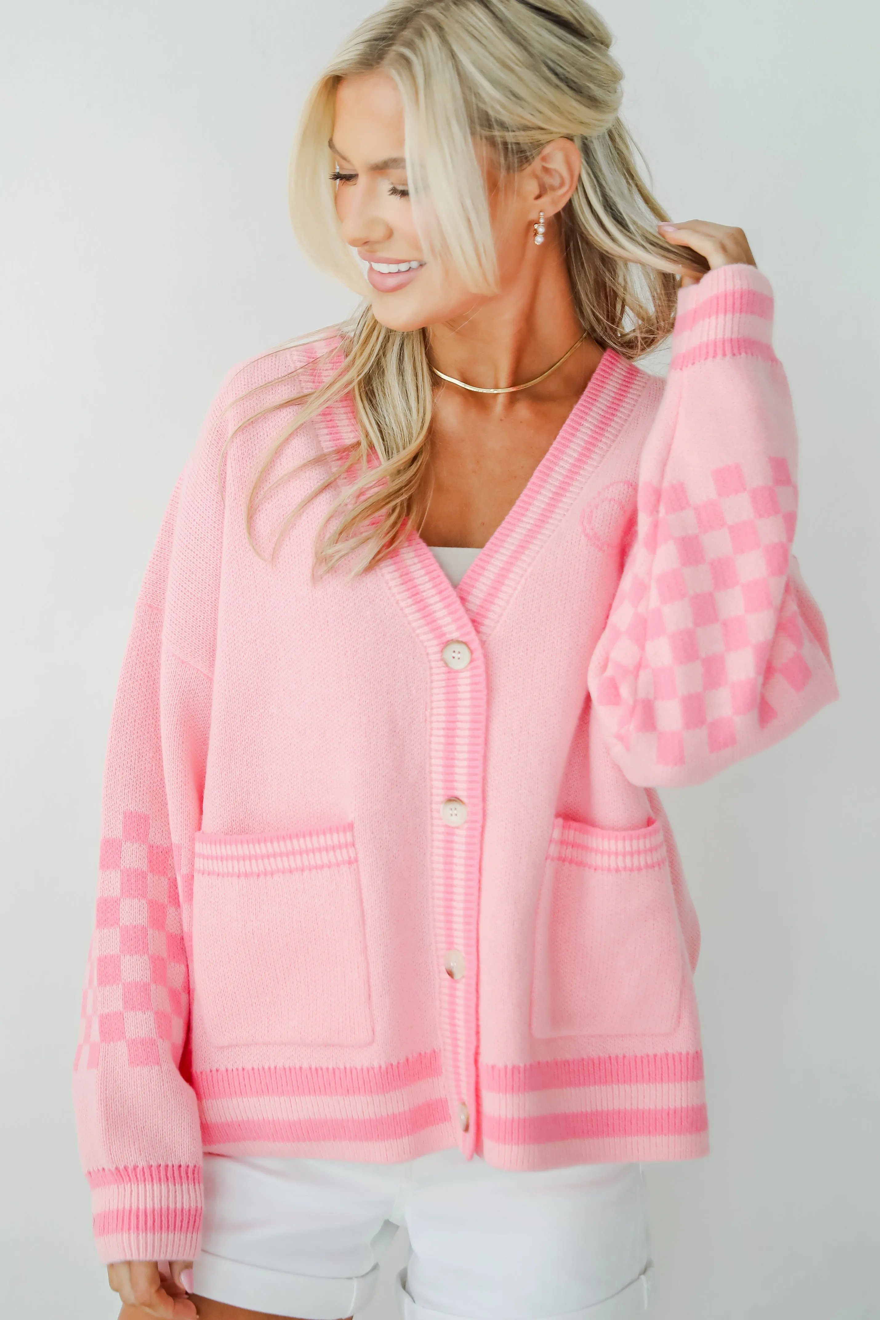 FINAL SALE - Lovable Favorite Pink Bow Sweater Cardigan