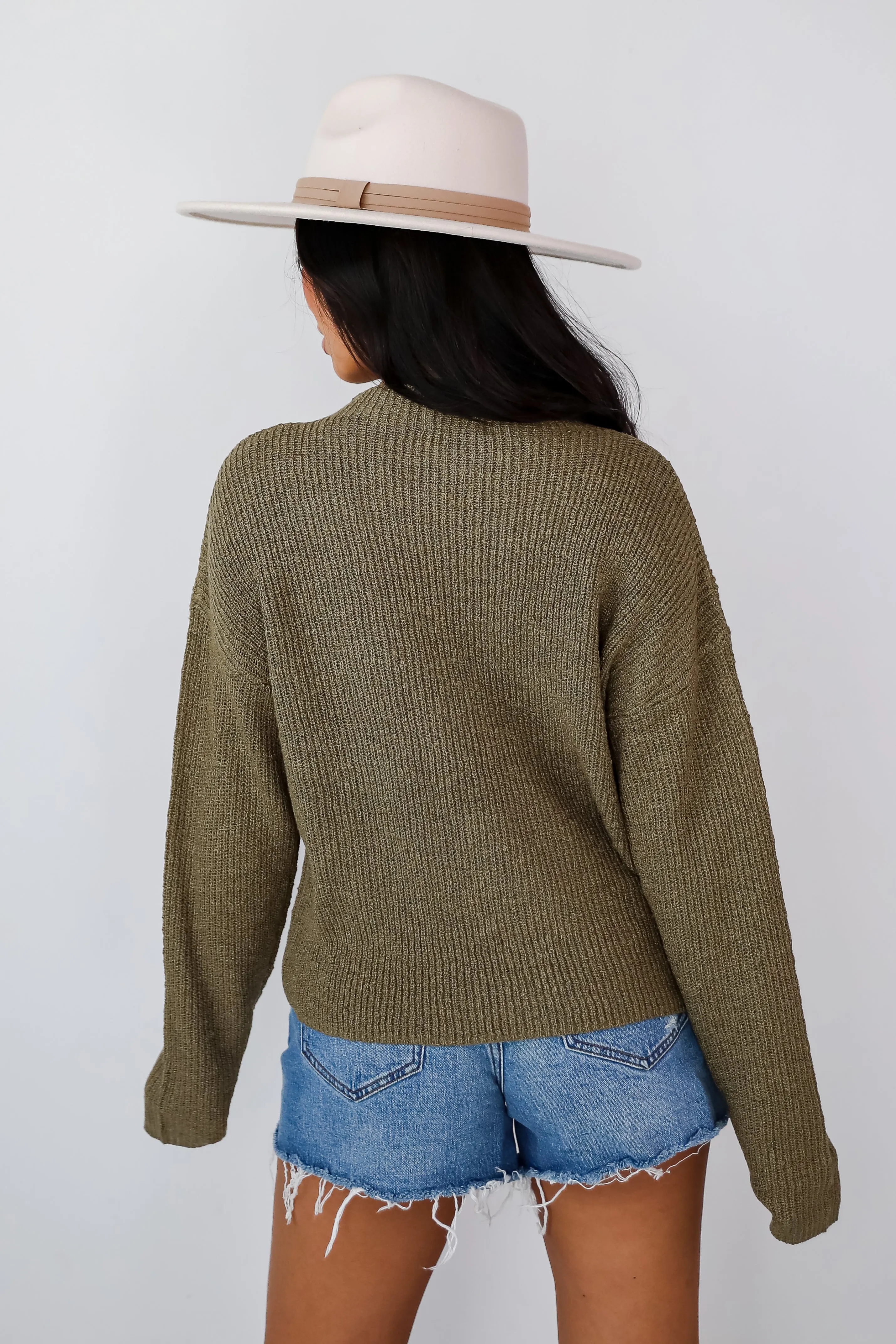 FINAL SALE - Maximum Cozy Olive Lightweight Knit Sweater