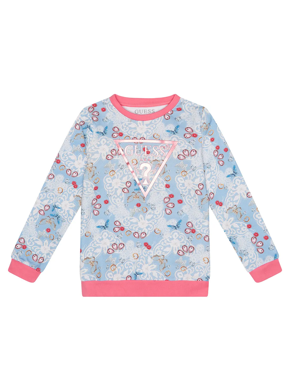 Floral Lace Print Logo Jumper (2-7)