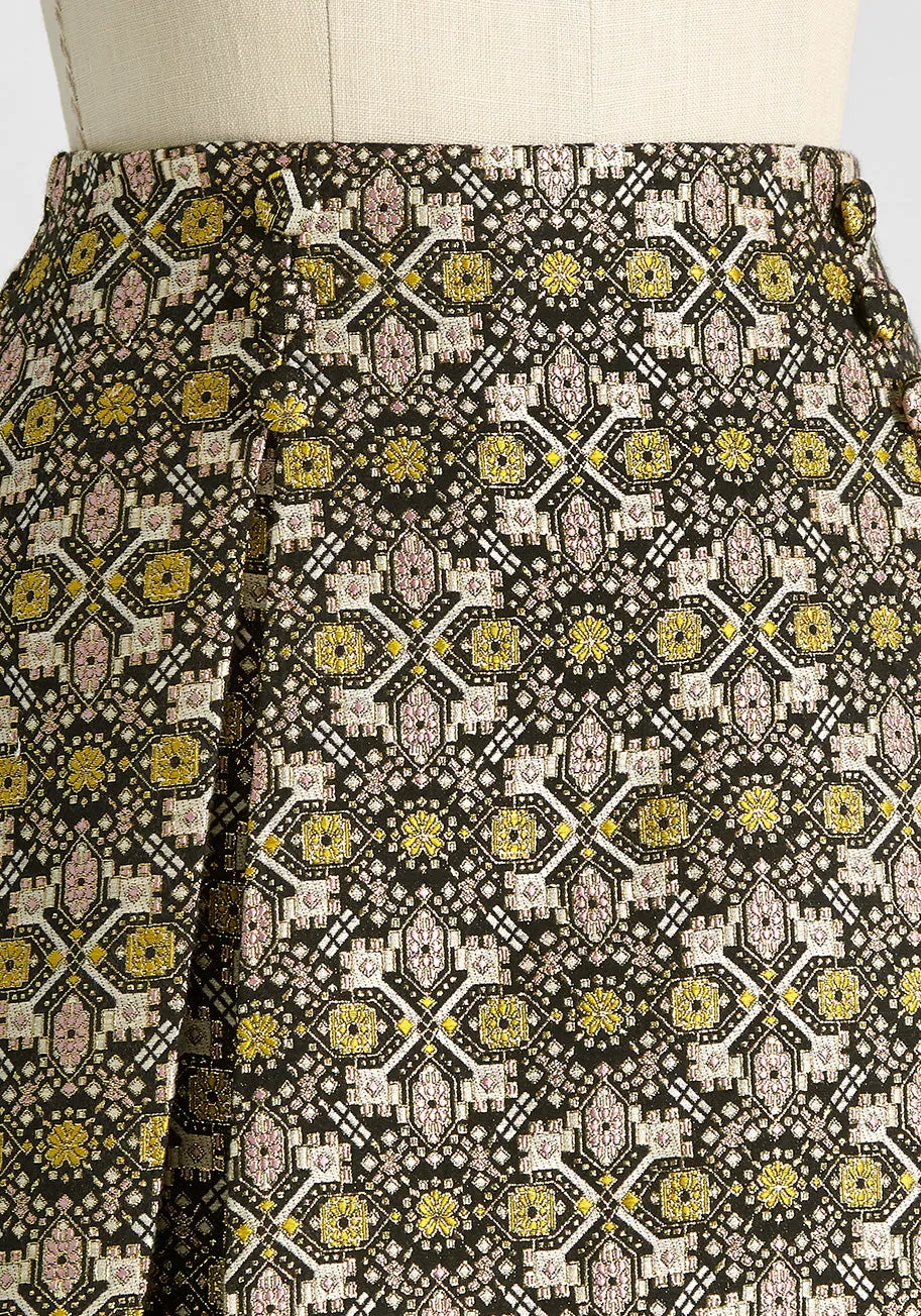 Good As Gold Pleated Skirt