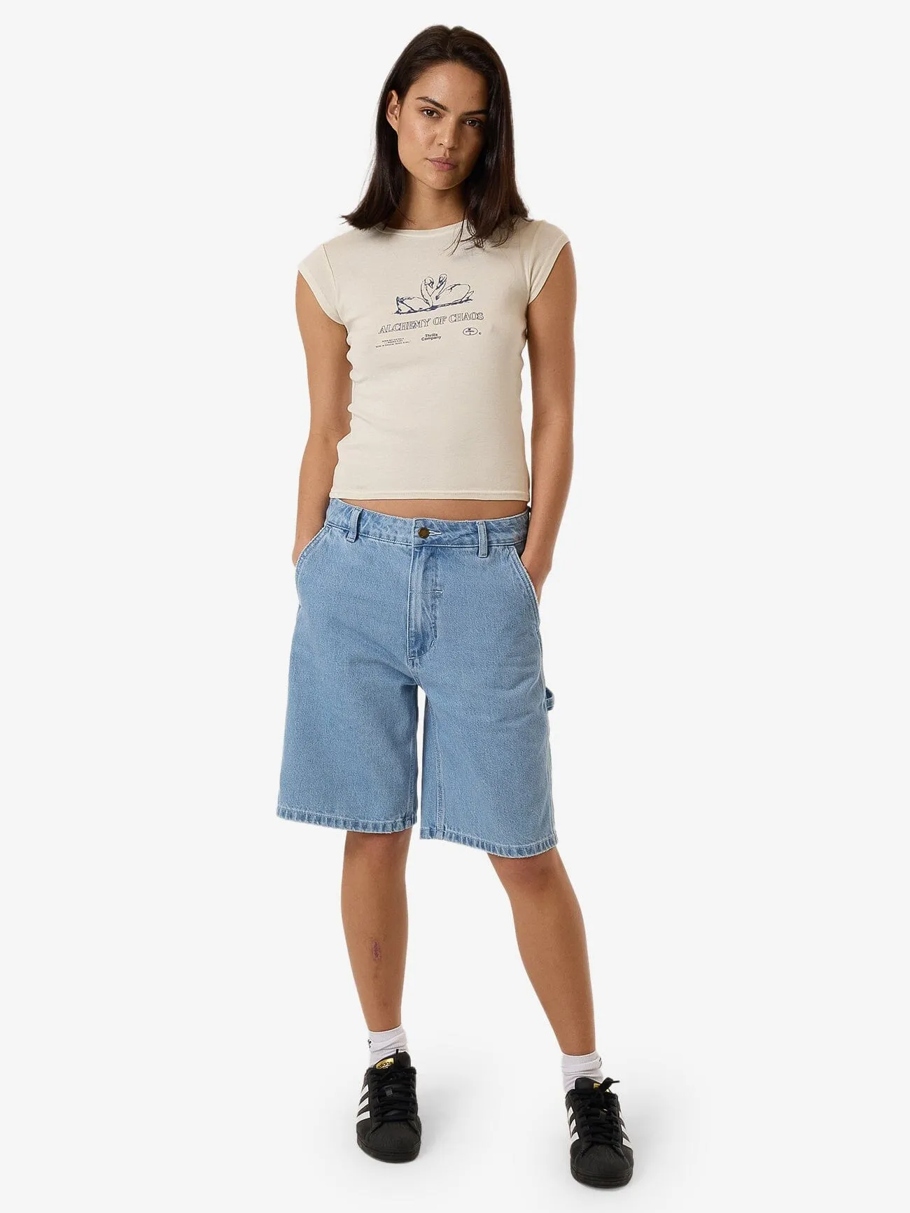 Grace And Chaos Cap Sleeve Tee - Heritage White