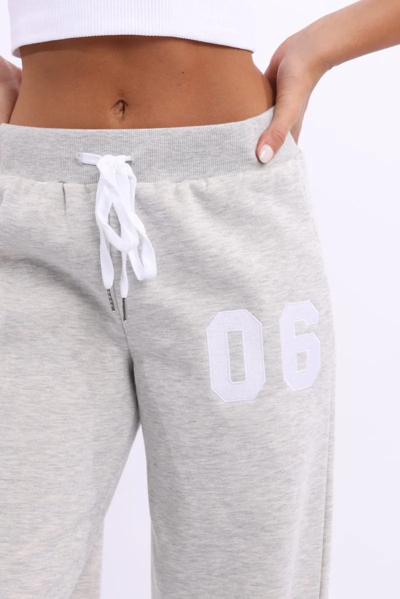 Grey Track Pants Wide Leg