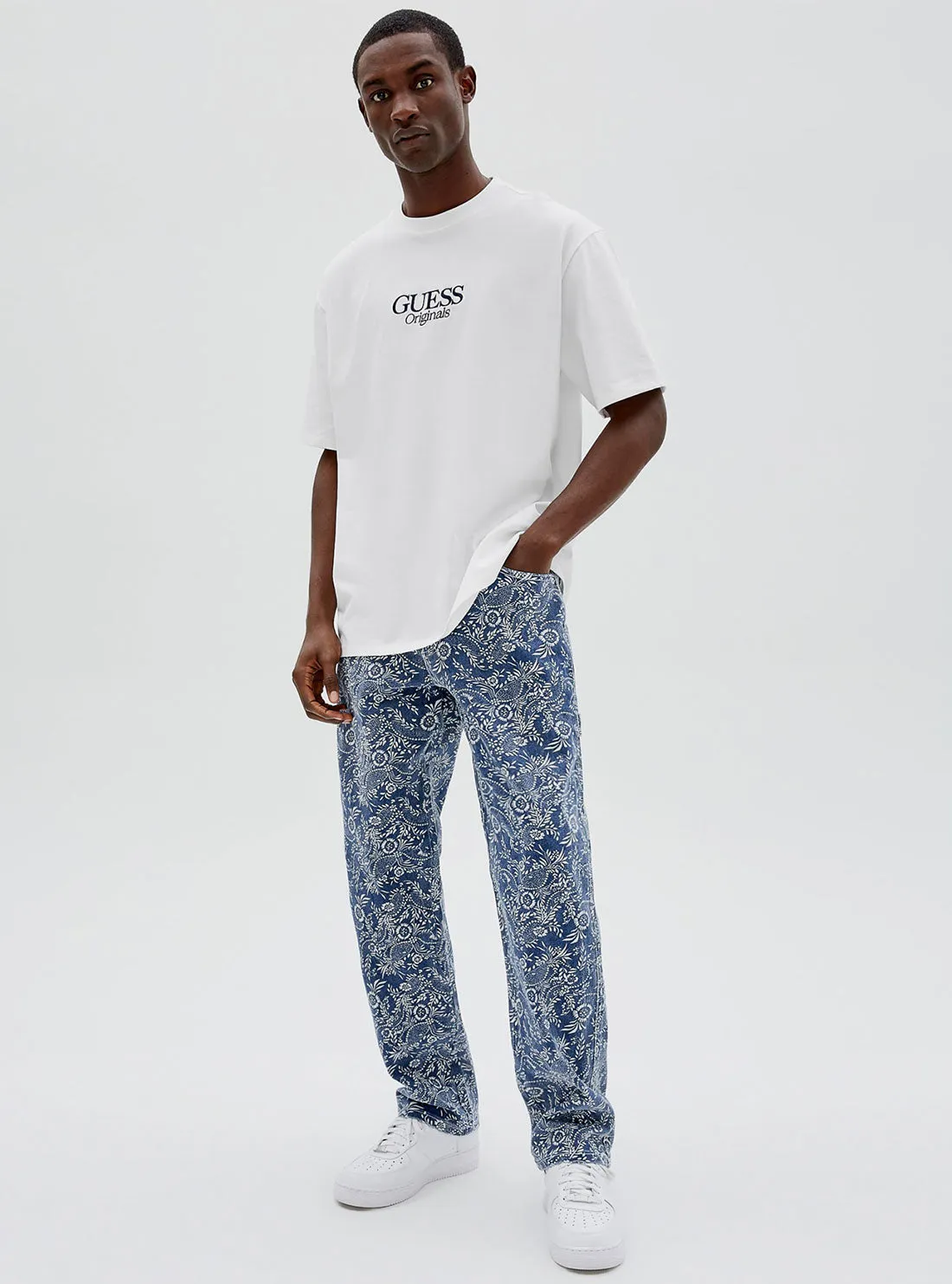 GUESS Originals Austin Logo T-Shirt in White
