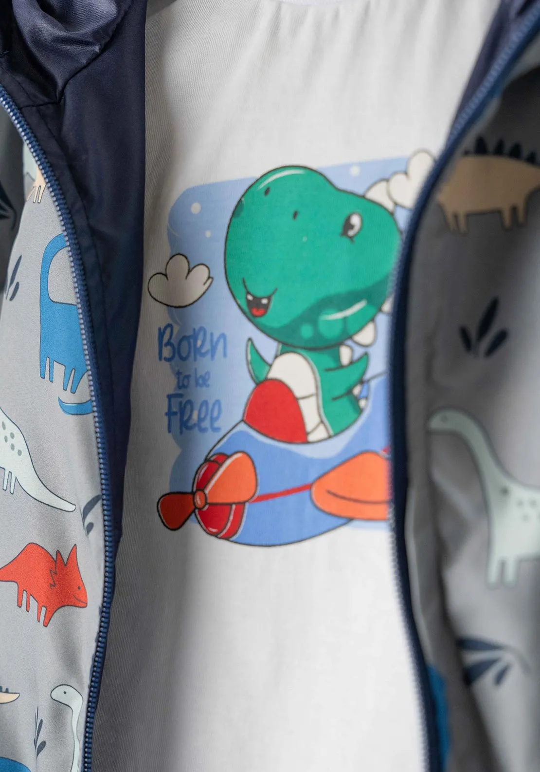 Hashtag Baby Boys Dinosaur 3 Piece Set, Multi Coloured