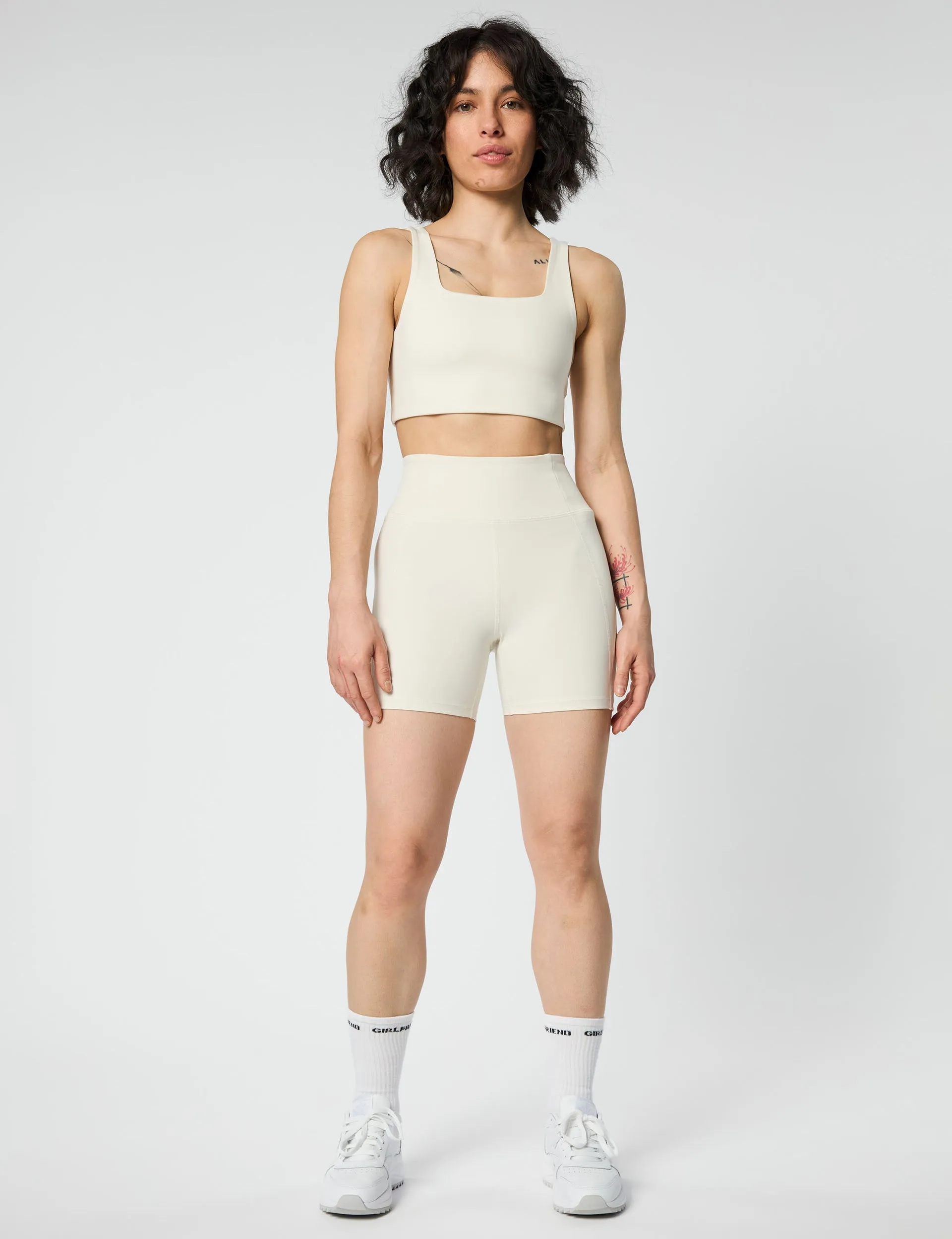 High Waisted Run Short - Ivory