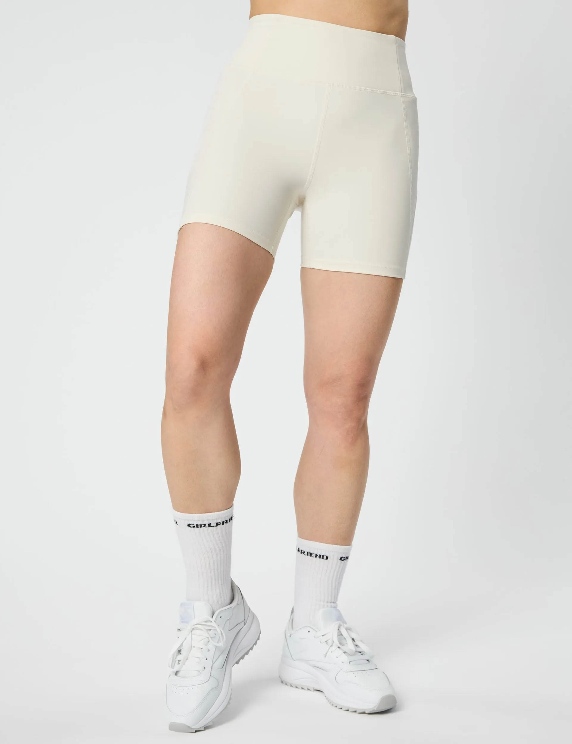 High Waisted Run Short - Ivory