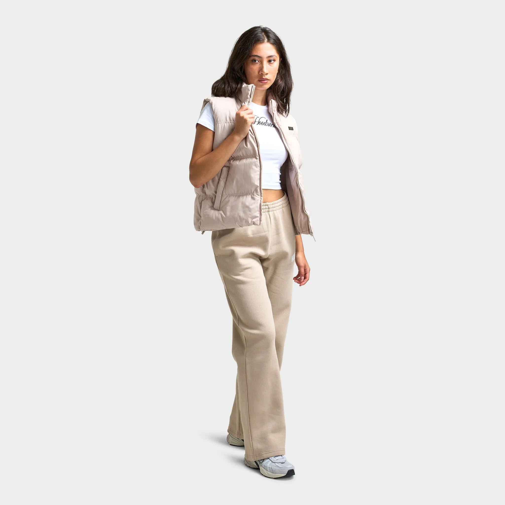 Hoodrich Women's Storm Wide Leg Jogger Oxford Tan / White