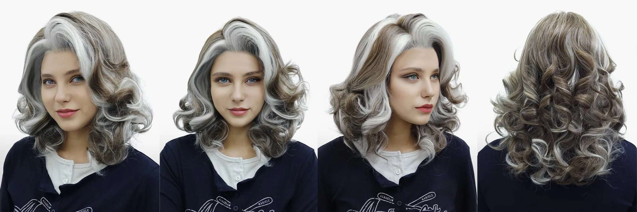 IMstyle Beverly Deep Curls Beige Blonde with Brown vintage Clsssic 13*6 Free parting lace Wig