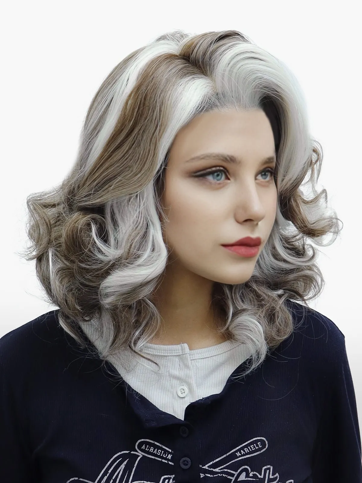 IMstyle Beverly Deep Curls Beige Blonde with Brown vintage Clsssic 13*6 Free parting lace Wig