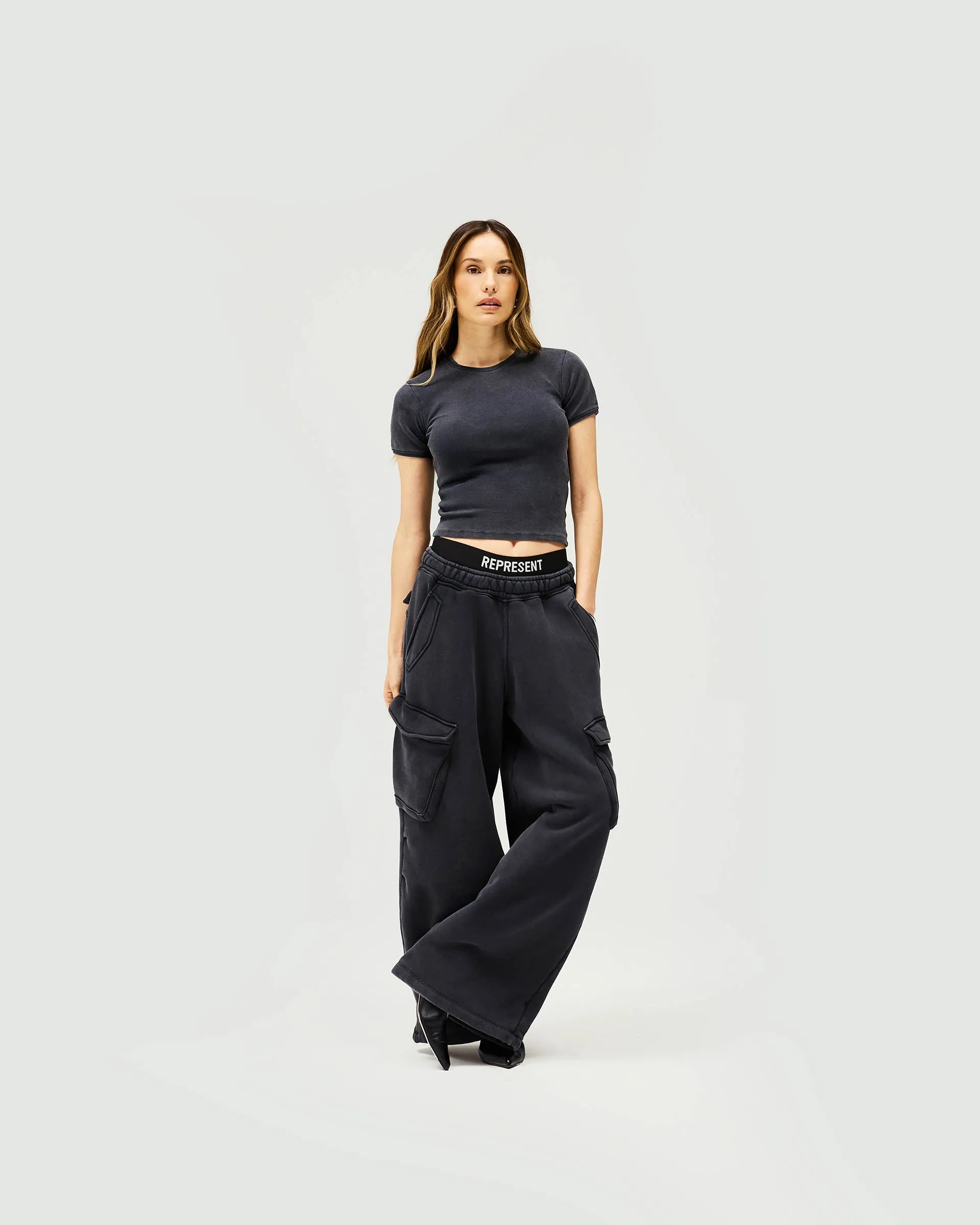 Initial Cargo Jogger - Washed Black