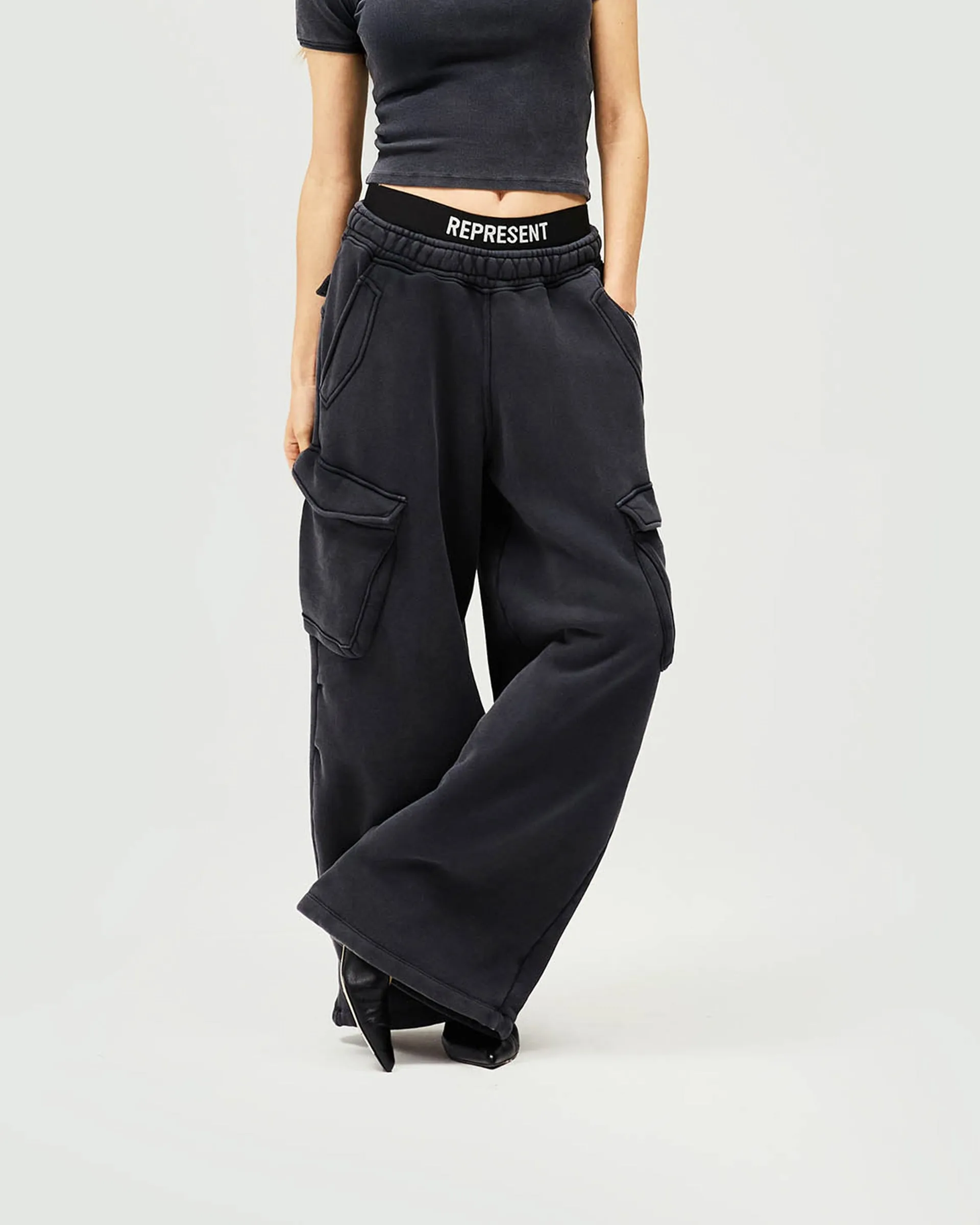 Initial Cargo Jogger - Washed Black