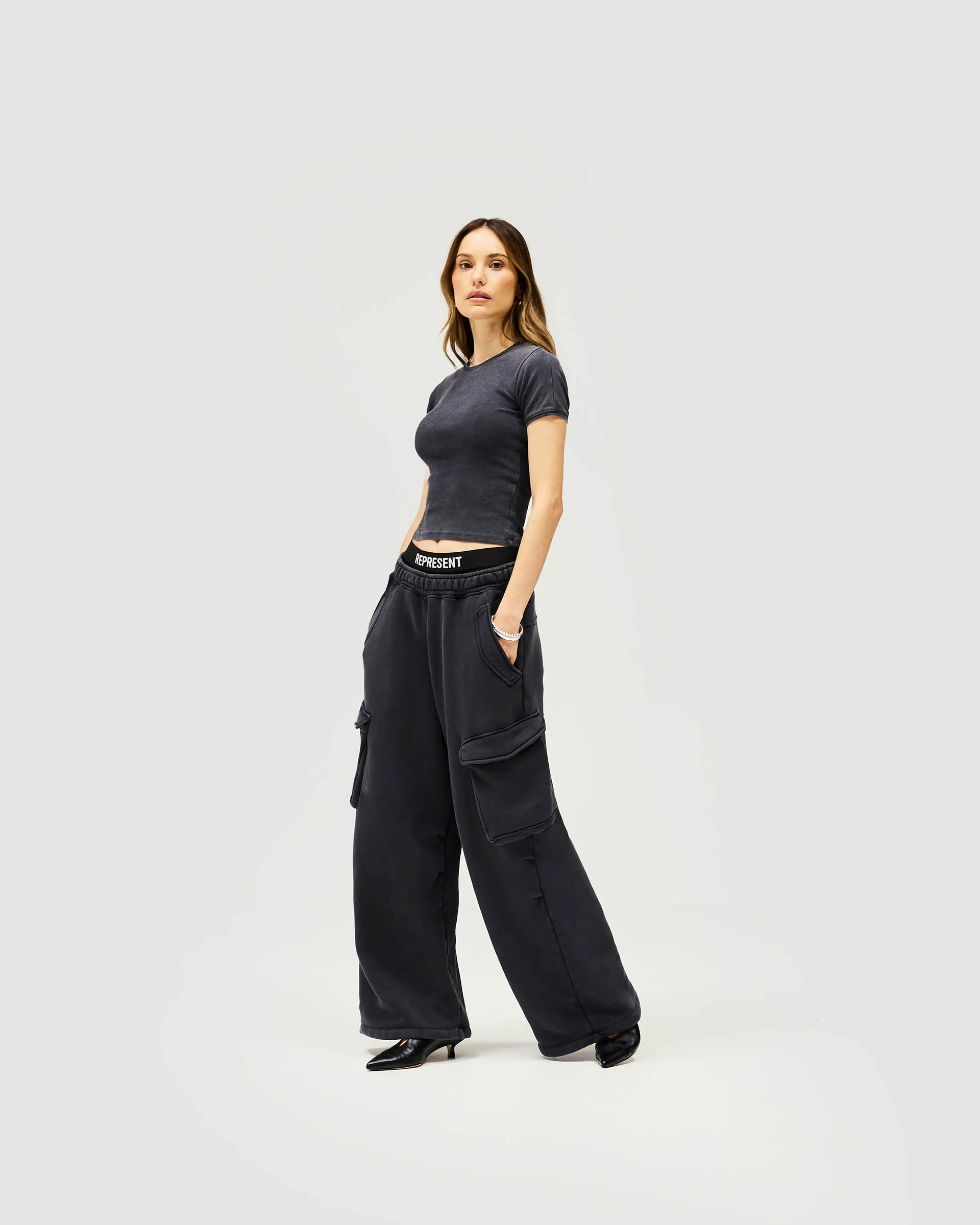 Initial Cargo Jogger - Washed Black