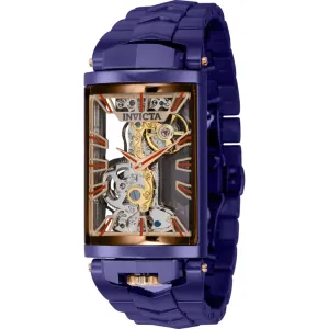 Invicta Men's Watch - Vintage Mechanical Skeleton Dial Purple Steel Bracelet | 43091