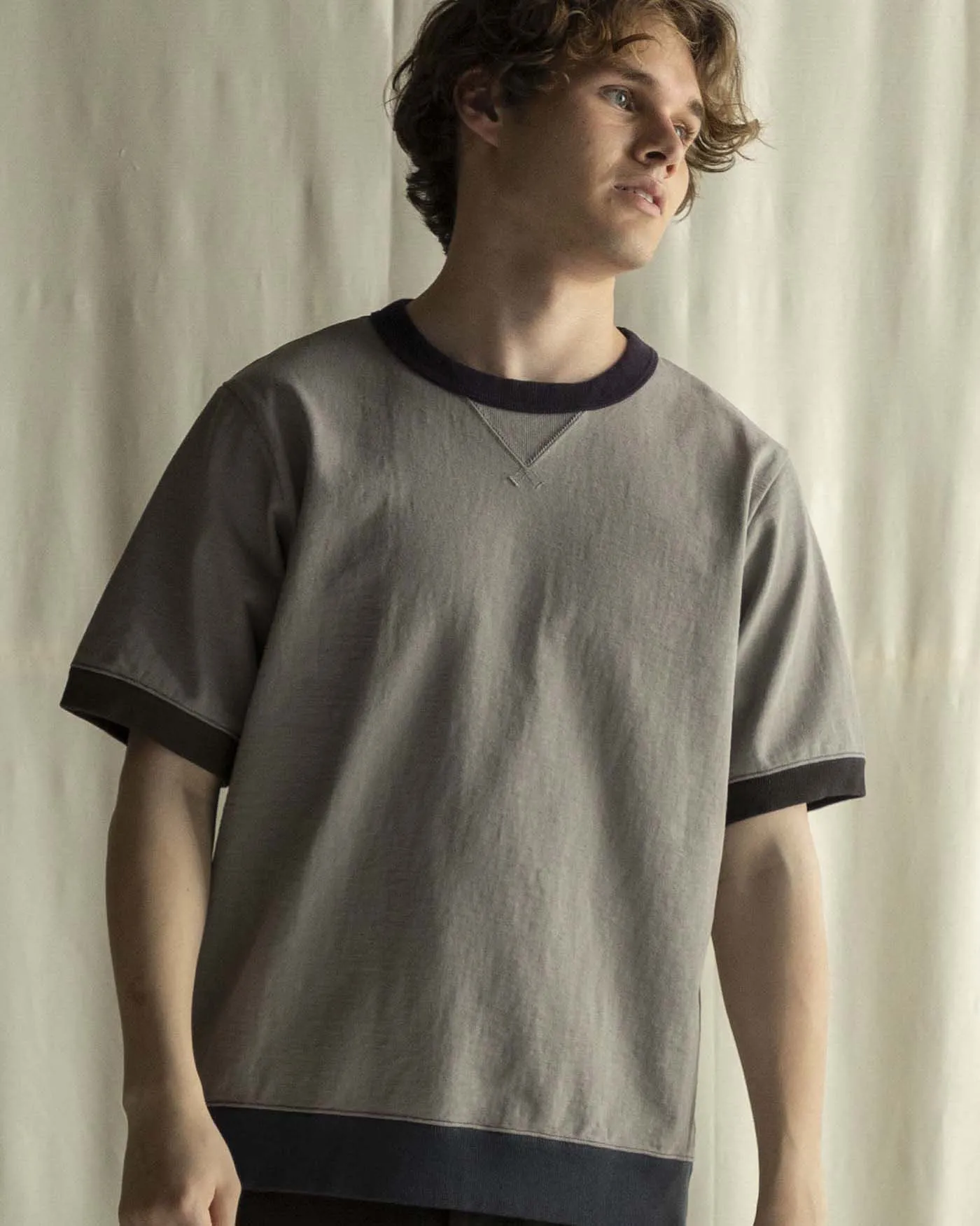 Jackman Dotsume Rib Tee - Grey / 4C