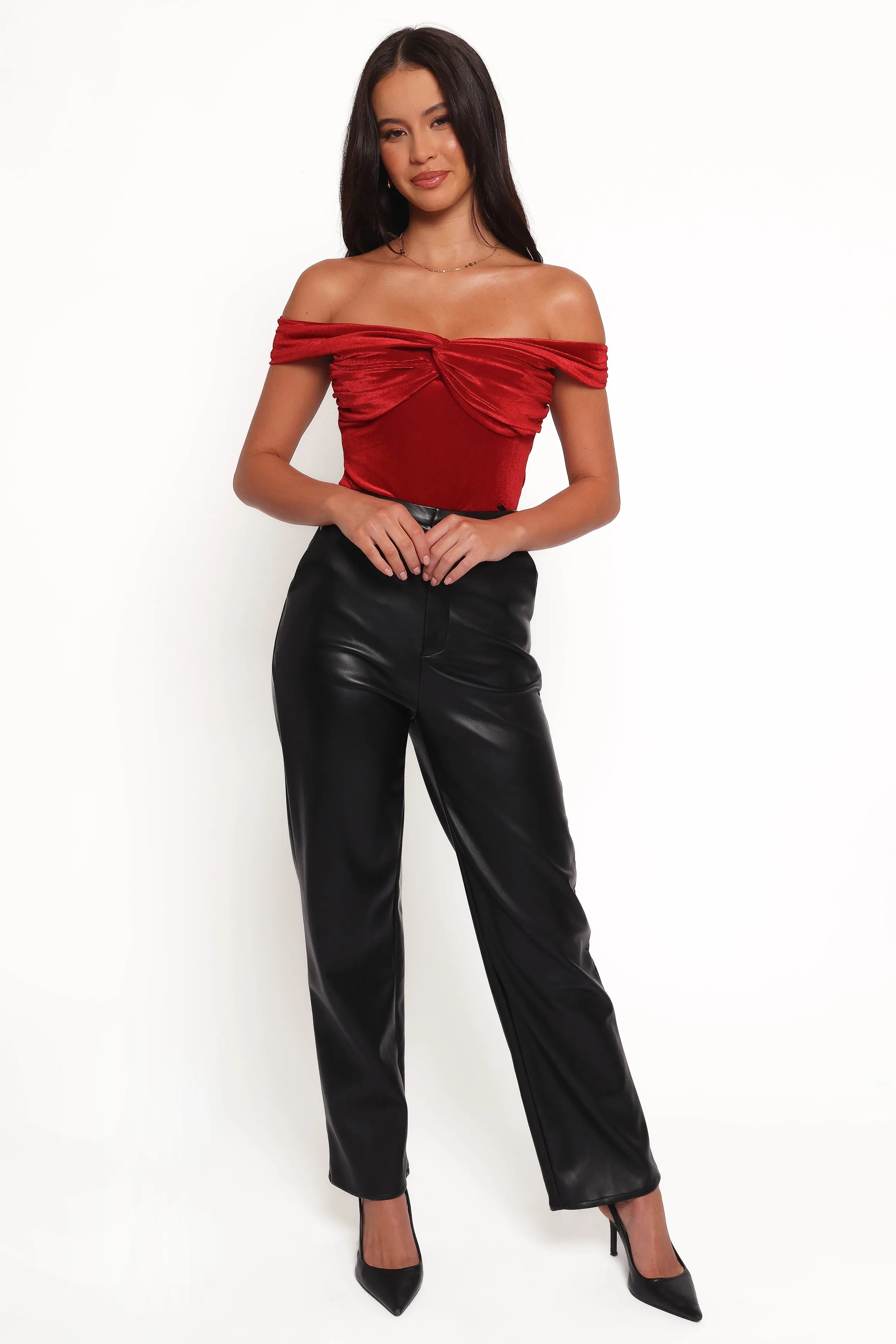 Jackson Faux Leather Pant - Black