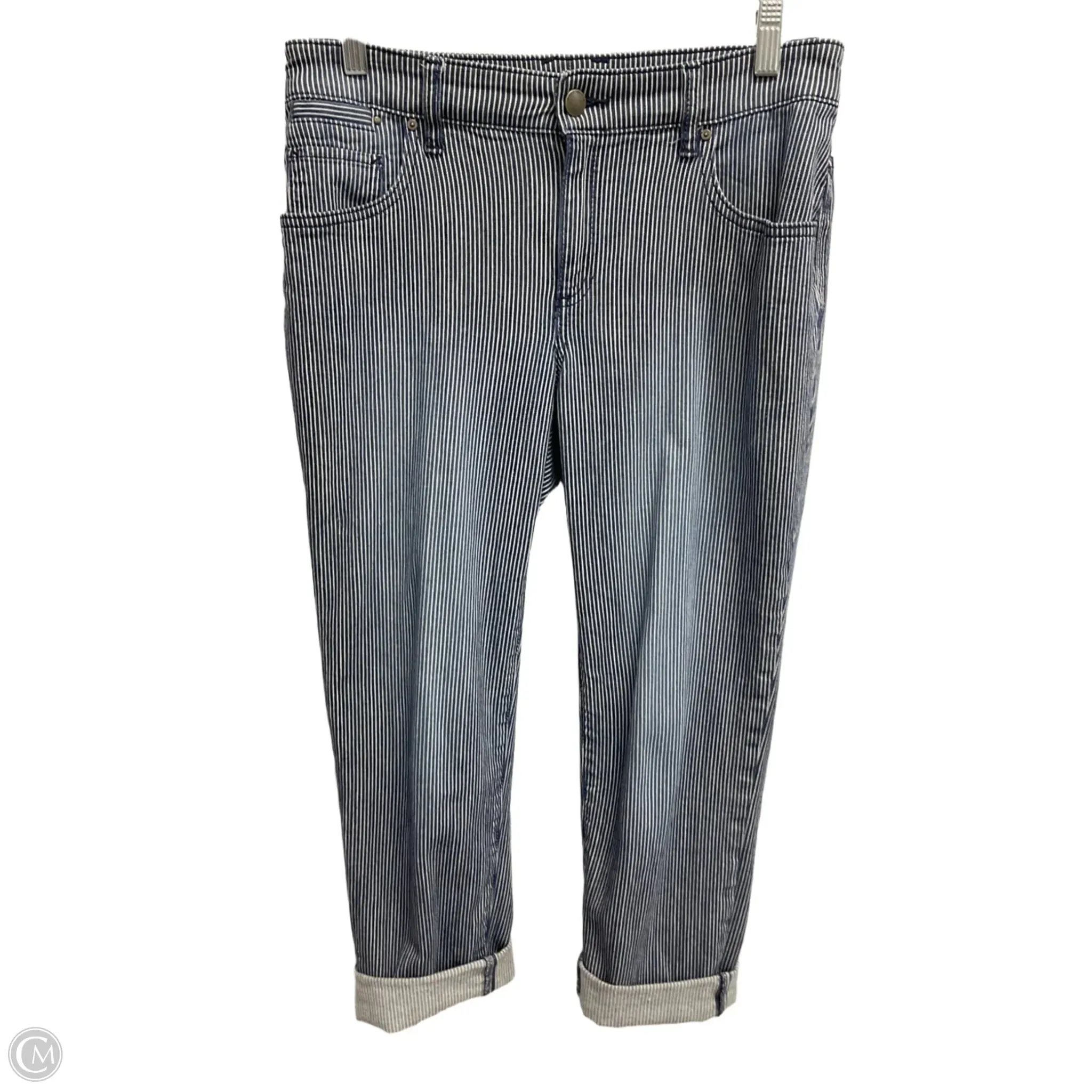 Jeans Cropped By Chicos In Striped Pattern, Size: Xs