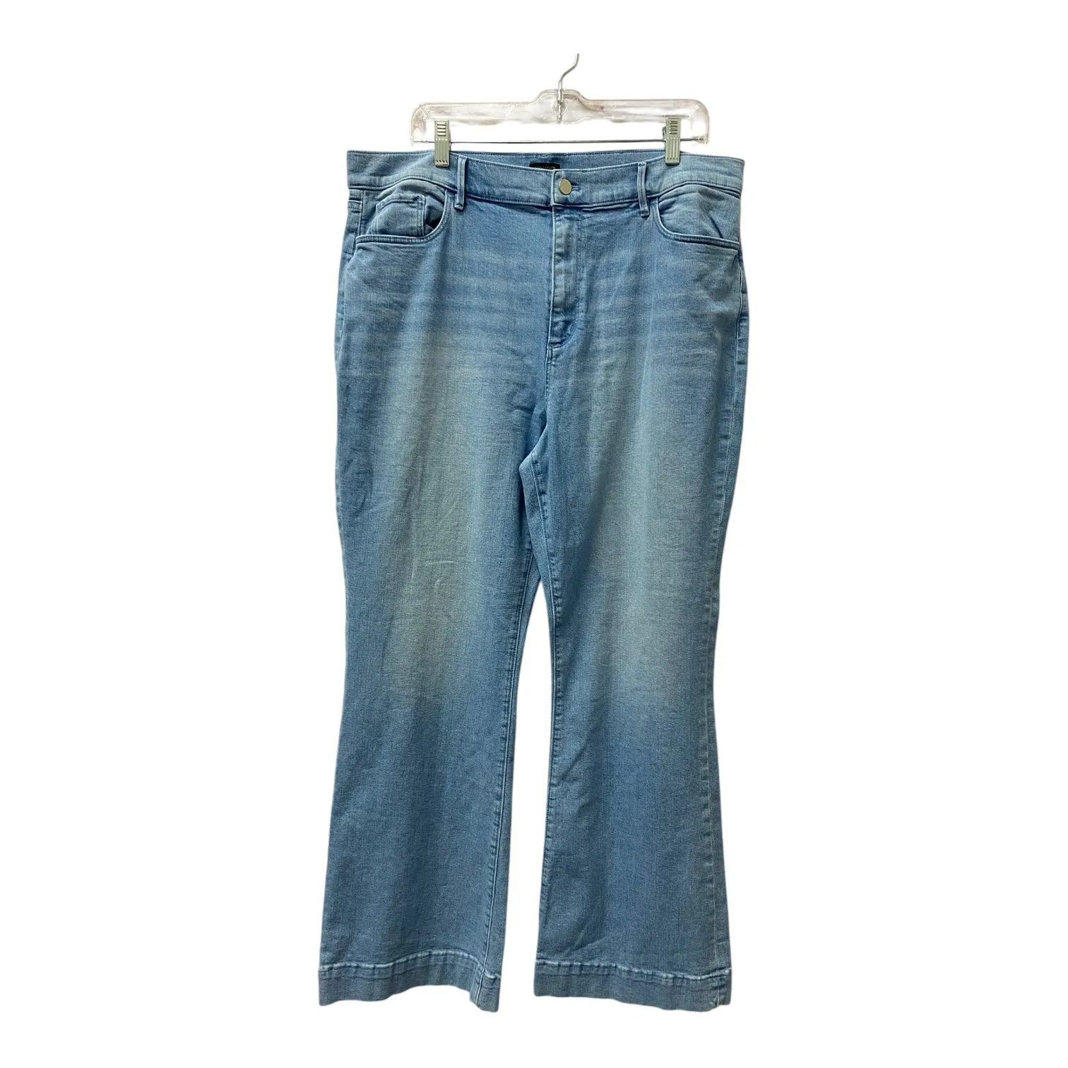 Jeans Flared By Ann Taylor In Blue Denim, Size:16