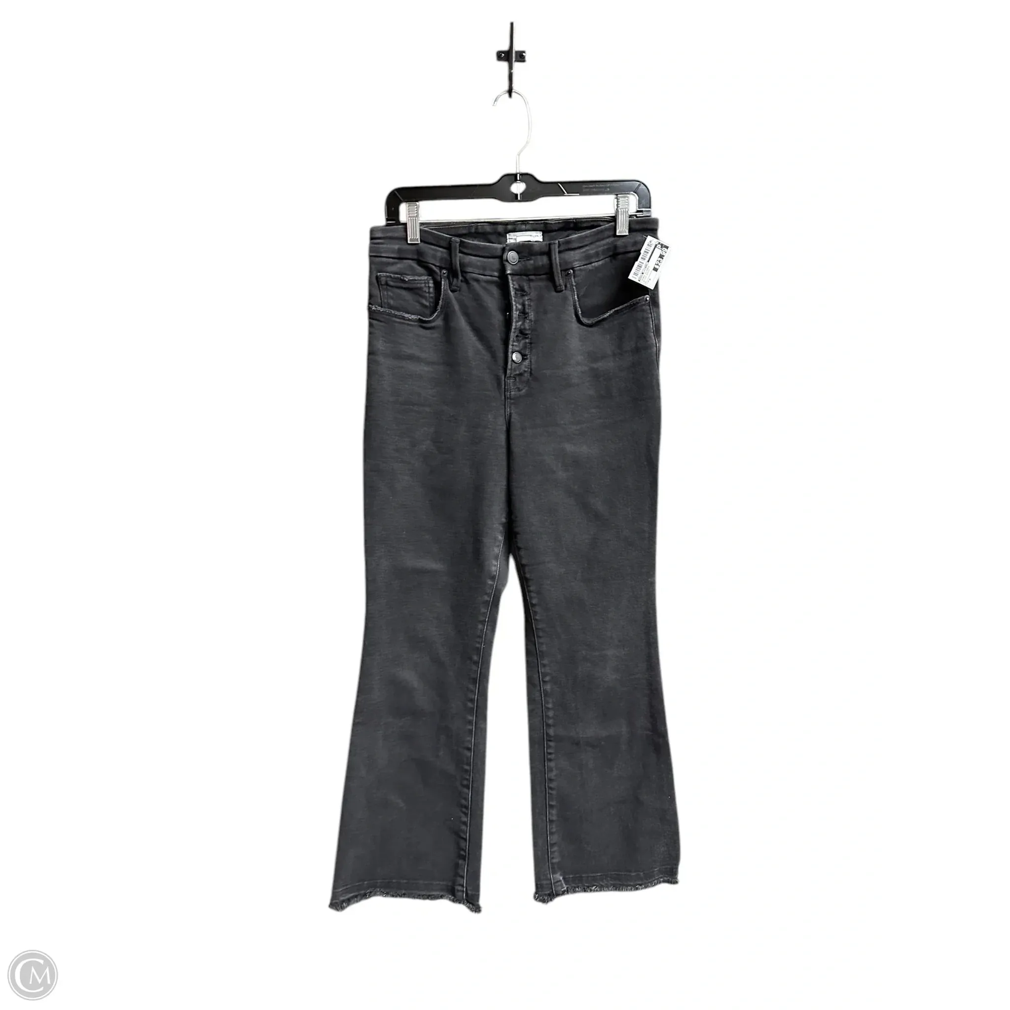 Jeans Flared By Good American In Black Denim, Size: 8