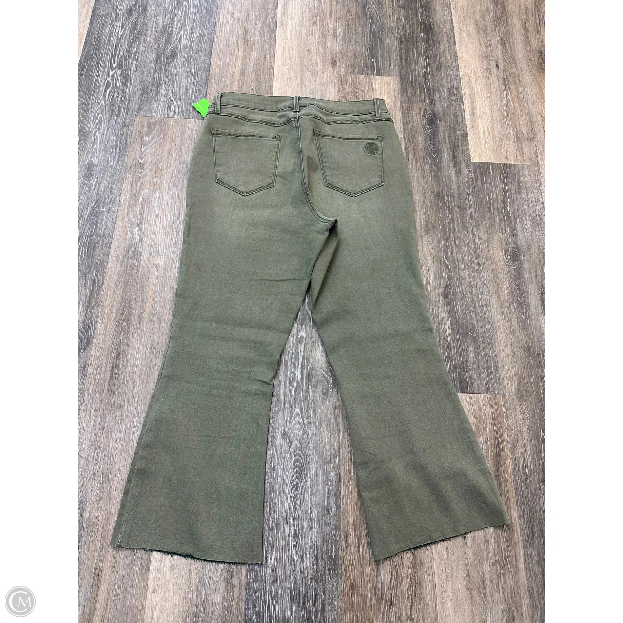 Jeans Flared By Laurie Felt In Green Denim, Size: 14