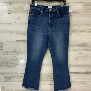 Jeans Flared By Loft In Blue Denim, Size: 12
