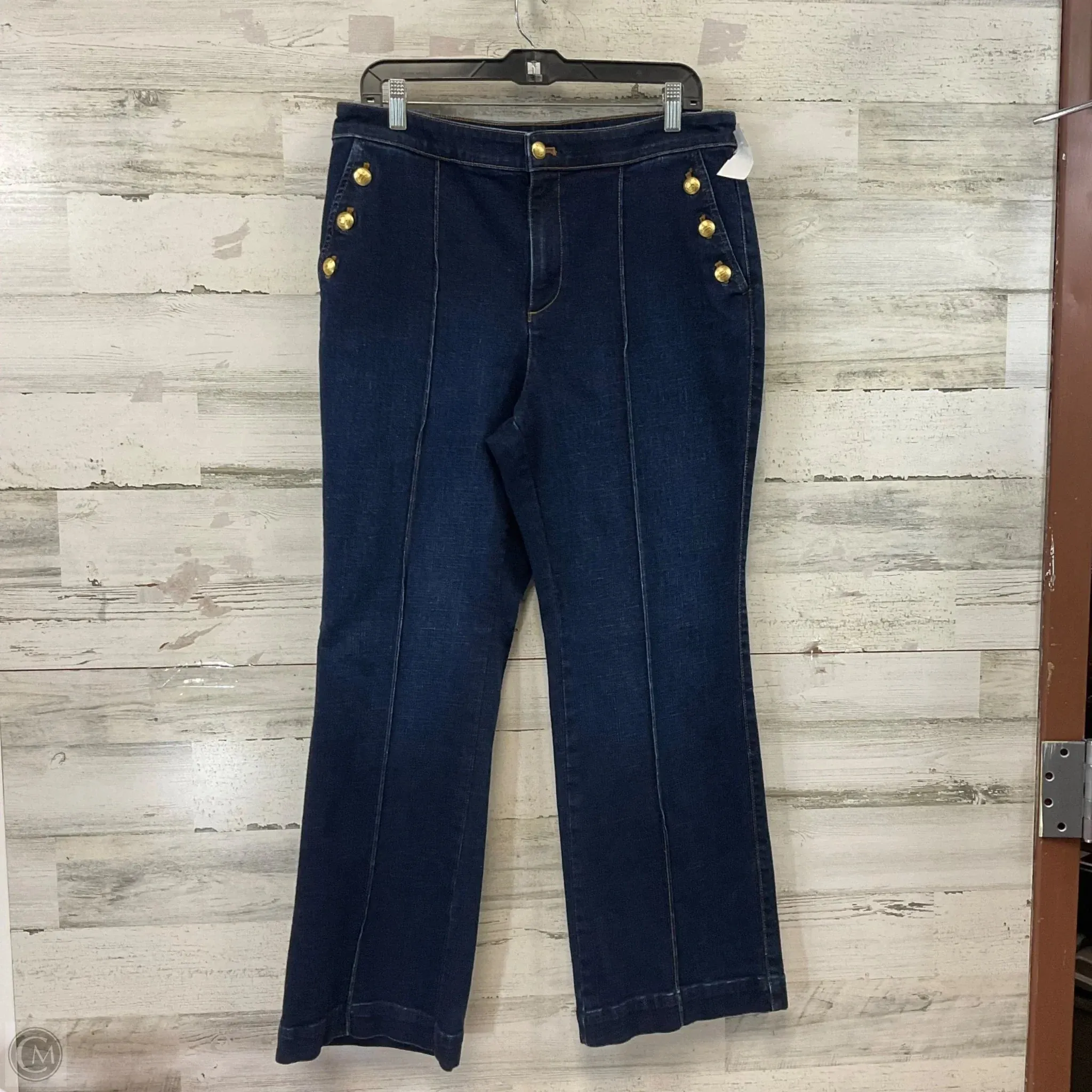 Jeans Flared By Talbots In Blue Denim, Size: 14p