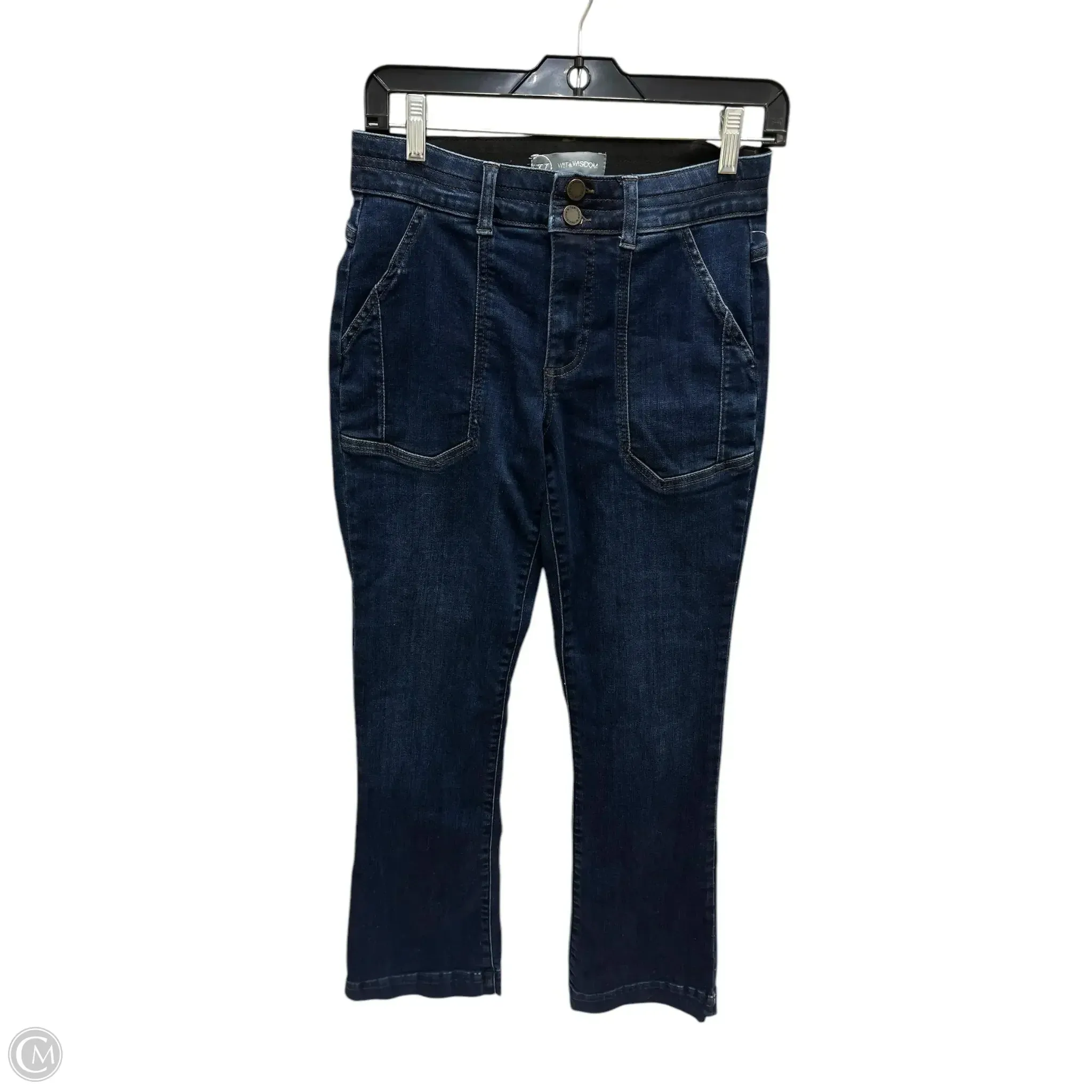 Jeans Flared By Wit & Wisdom In Blue Denim, Size: 4