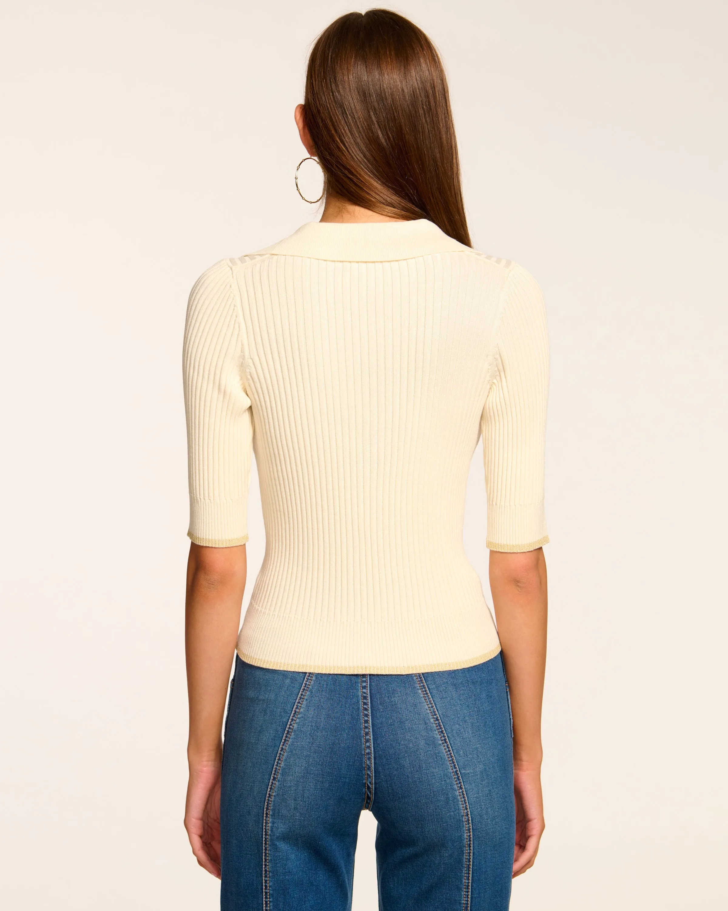 Kelly Ribbed Short Sleeve Sweater