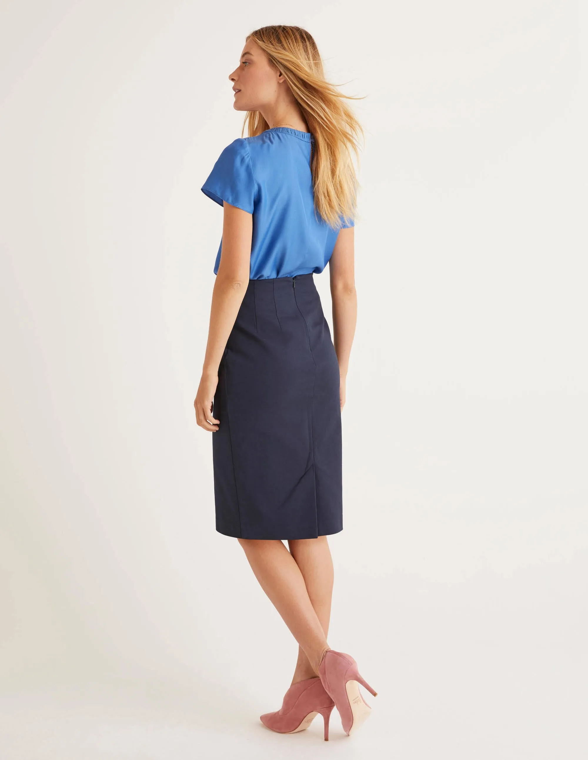 Kensington Pencil Skirt-Navy