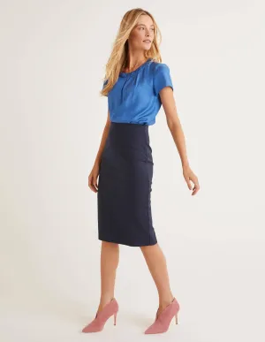 Kensington Pencil Skirt-Navy