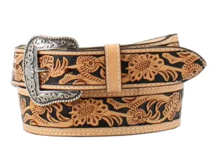 M&F Nocona Brown  1 1/2Hand Tooled Scroll Embroidered Inlay Brown N2496948