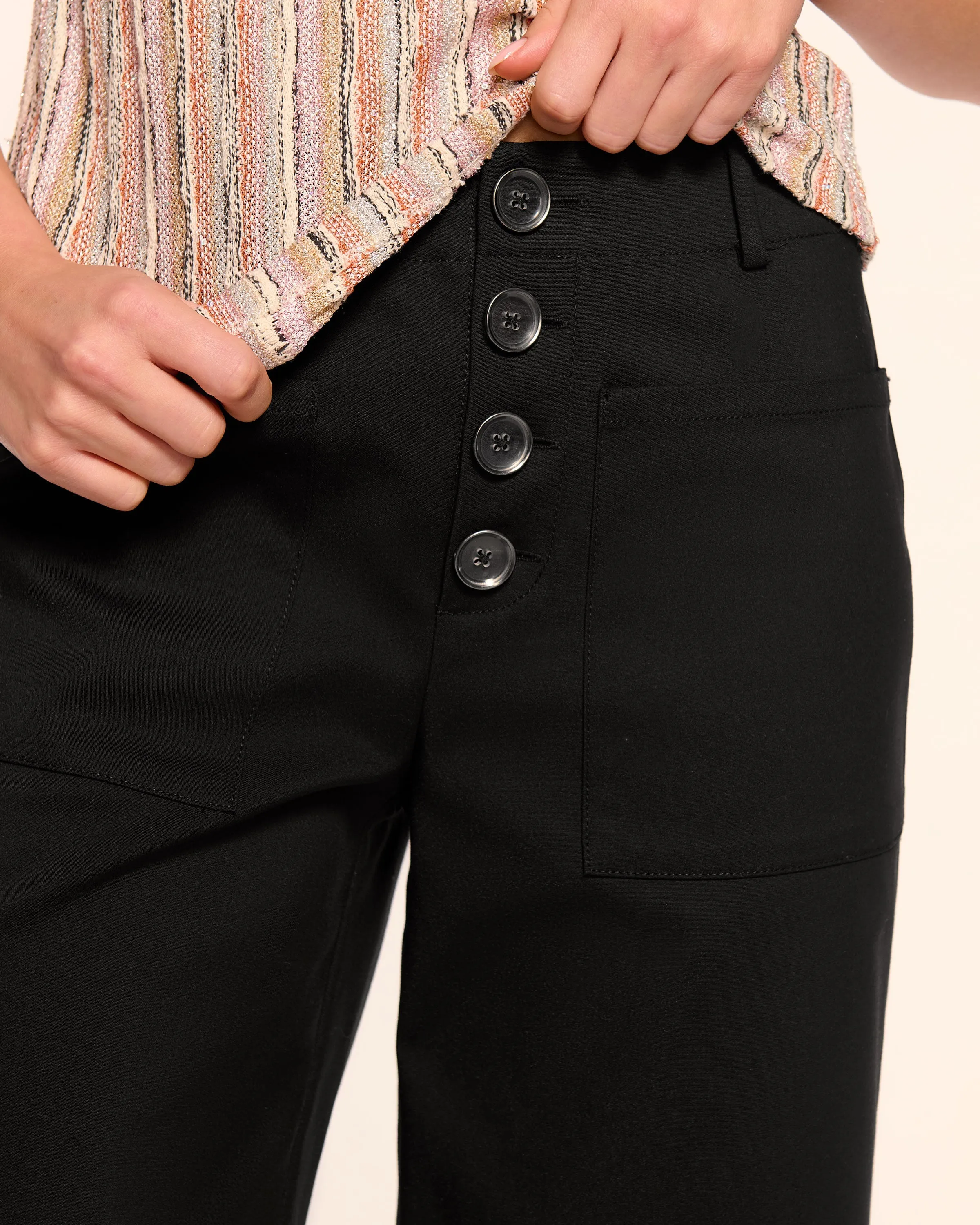 Marjory Ankle Length Stretch Cotton Pant