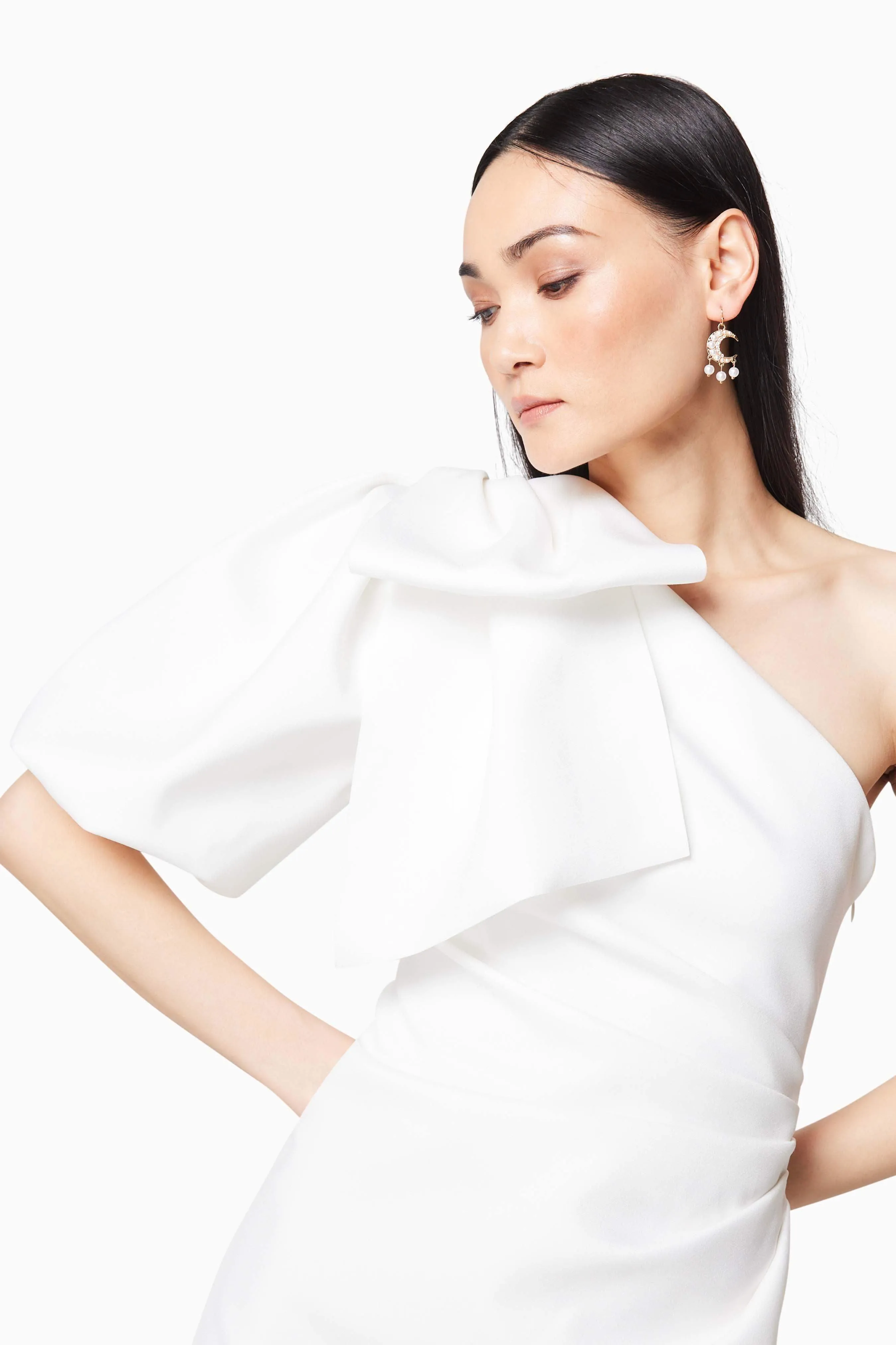 Marseilles 3D Bow Mini Dress In White