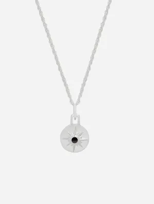 Mini Astrid Sterling Silver 16" Chain Necklace | Onyx