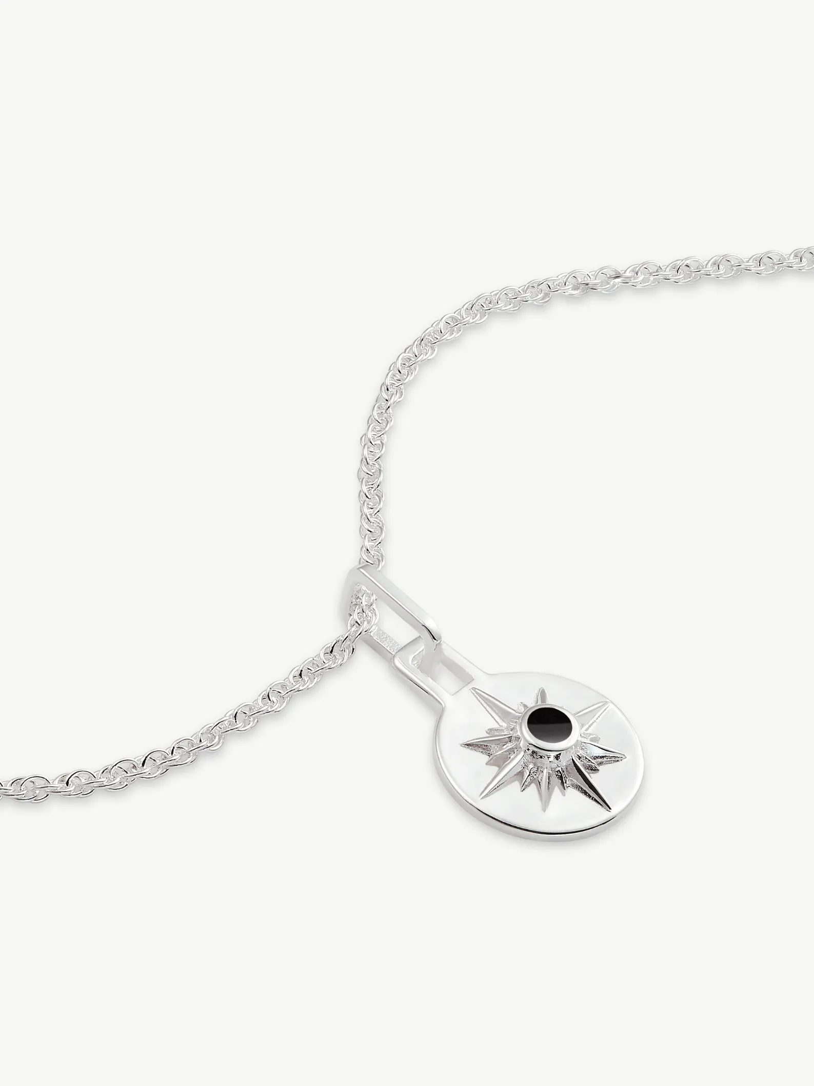 Mini Astrid Sterling Silver 16" Chain Necklace | Onyx
