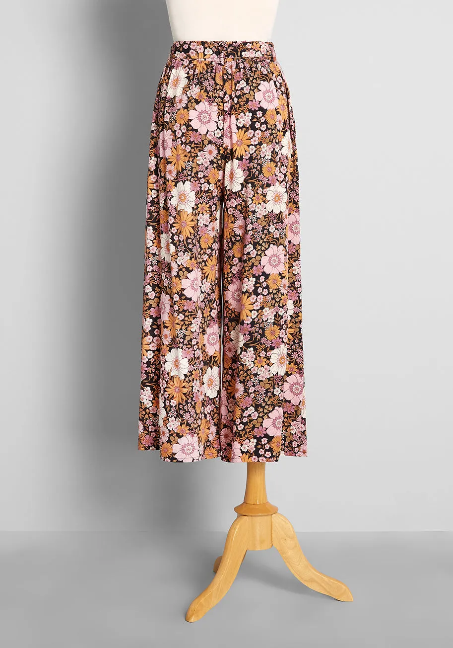 ModCloth x Princess Highway Autumn Floral Wide-Leg Pants