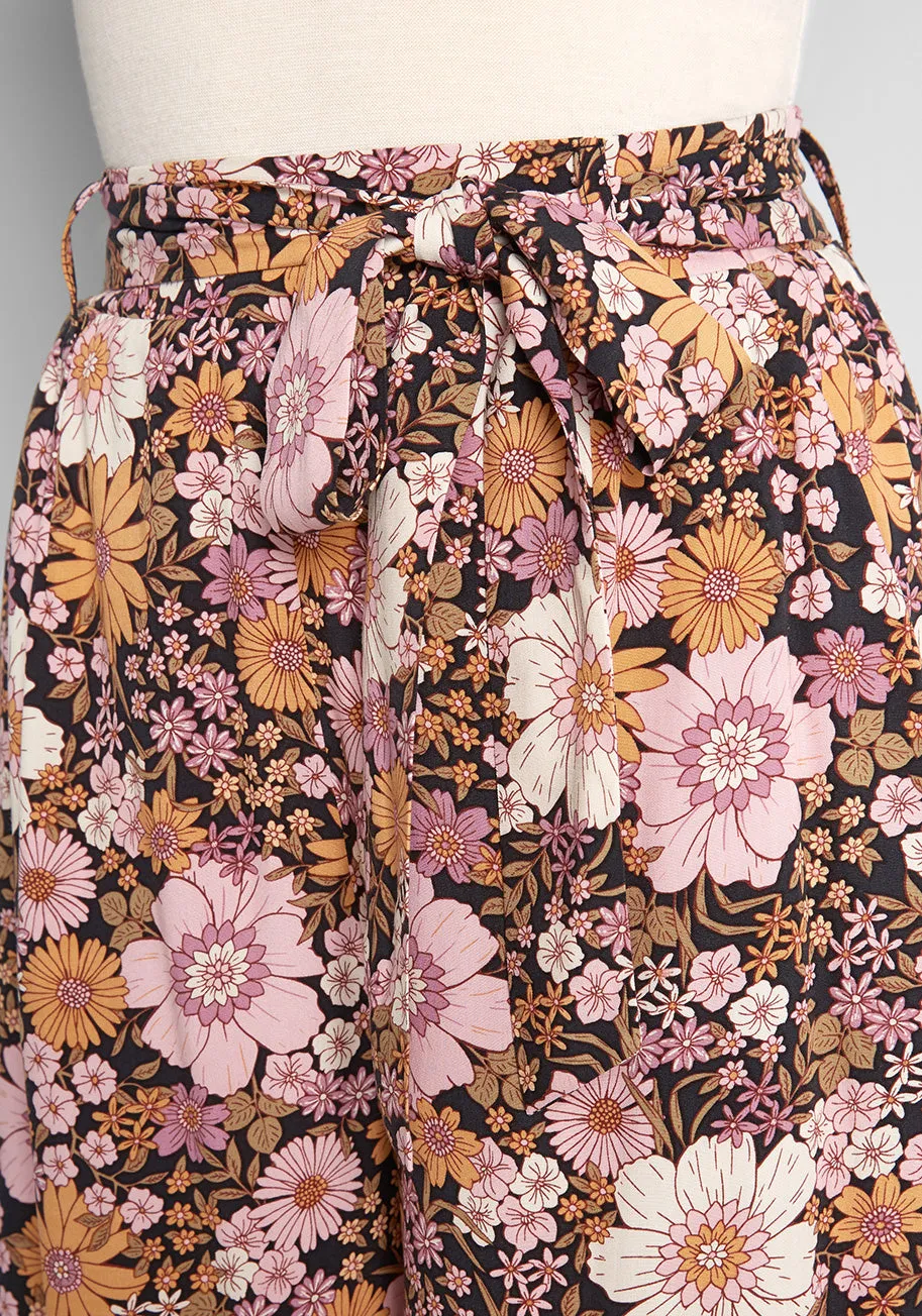 ModCloth x Princess Highway Autumn Floral Wide-Leg Pants