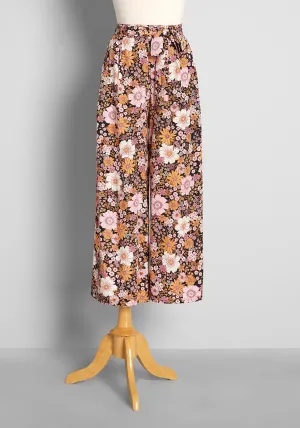 ModCloth x Princess Highway Autumn Floral Wide-Leg Pants