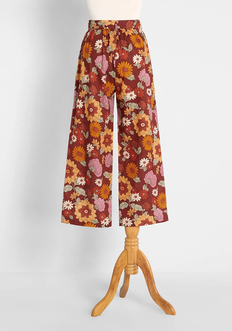 ModCloth x Princess Highway Floral Wide-Leg Pants