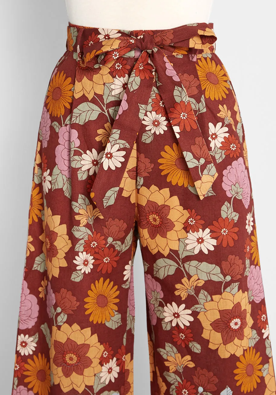 ModCloth x Princess Highway Floral Wide-Leg Pants