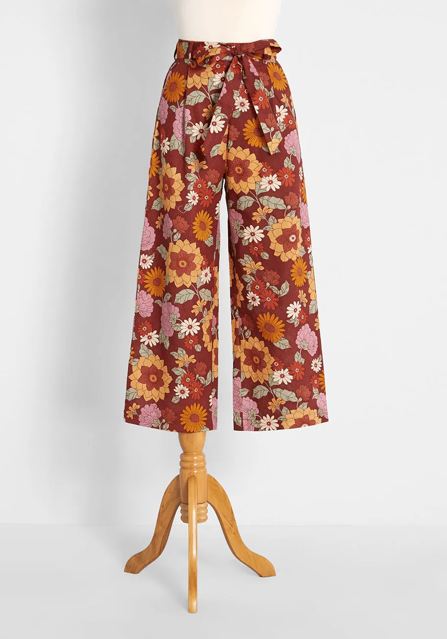 ModCloth x Princess Highway Floral Wide-Leg Pants