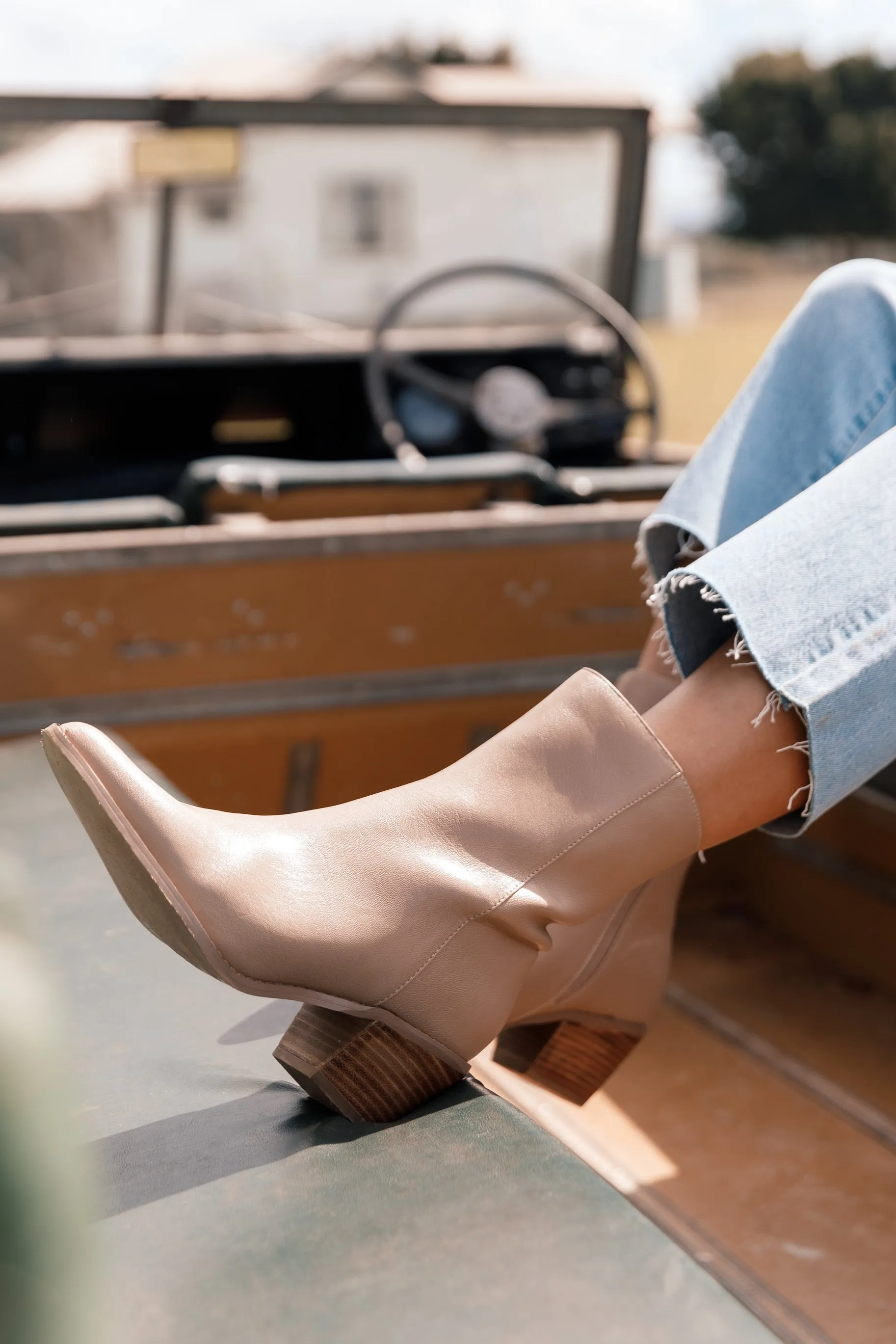Naida Block Heel Ankle Boot - Dark Clay