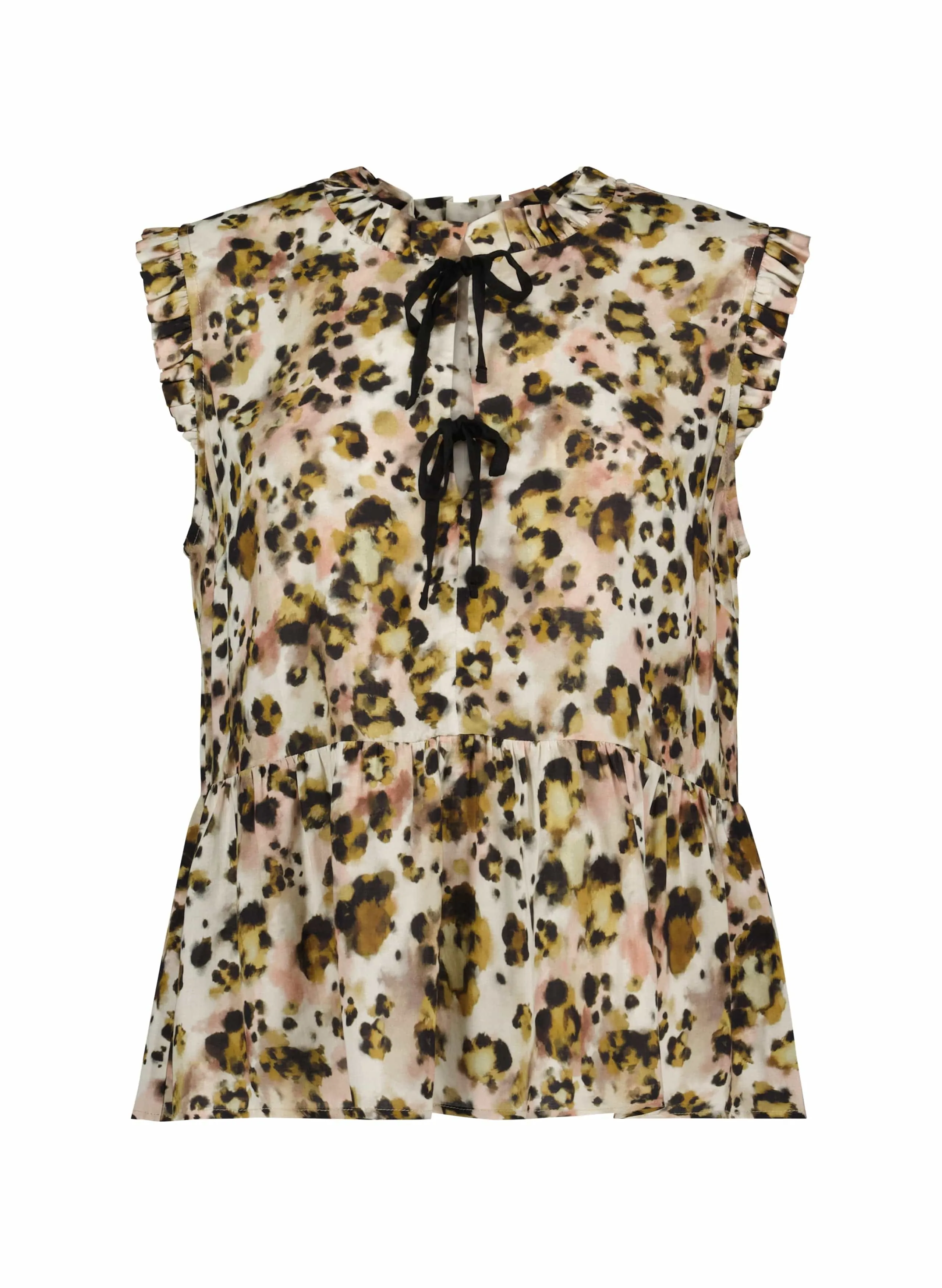 Nicole LENZING™ ECOVERO™ Printed Sleeveless Blouse | Brown Cheetah