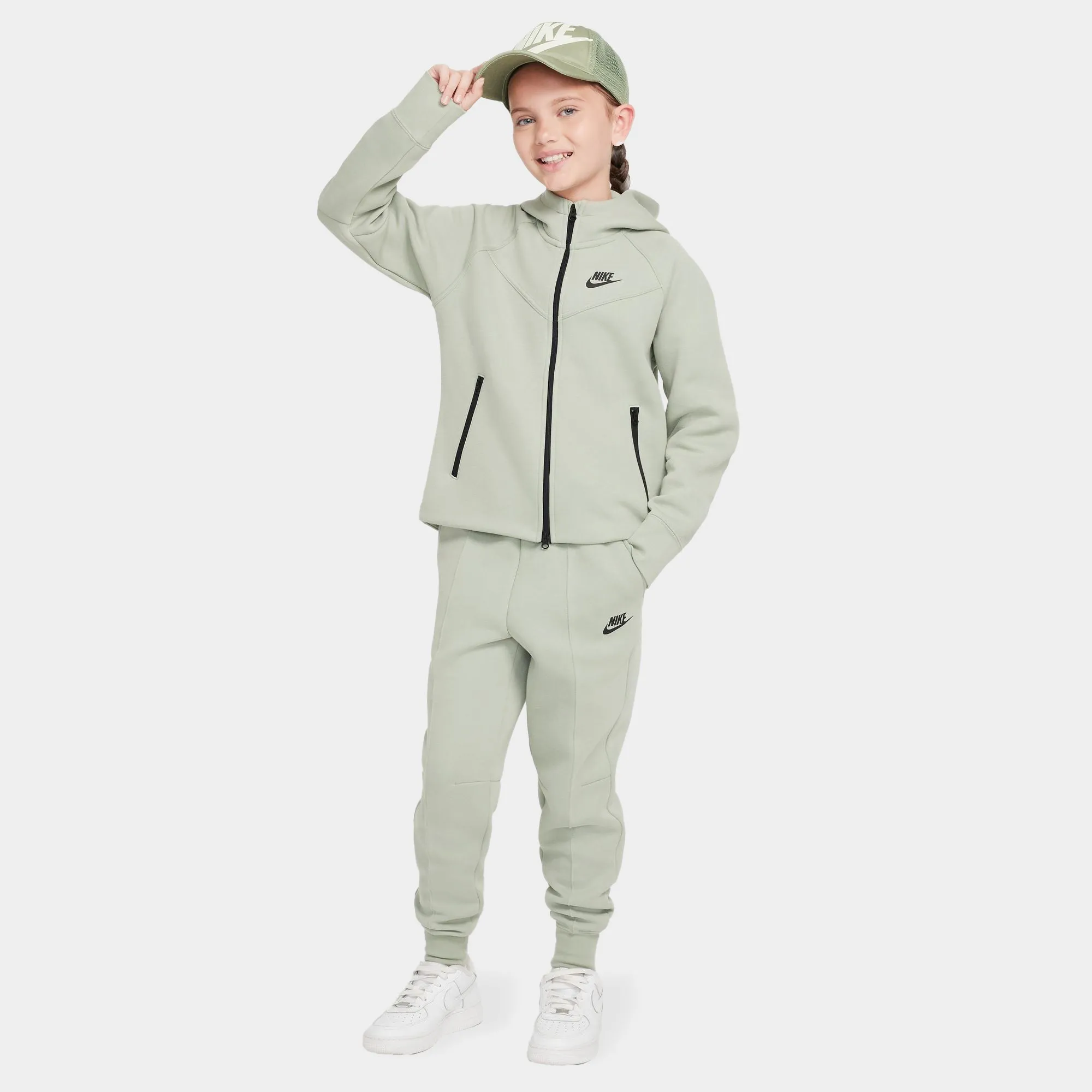 Nike Sportswear Junior Girls' Tech Fleece Full-Zip Hoodie Jade Horizon / Black